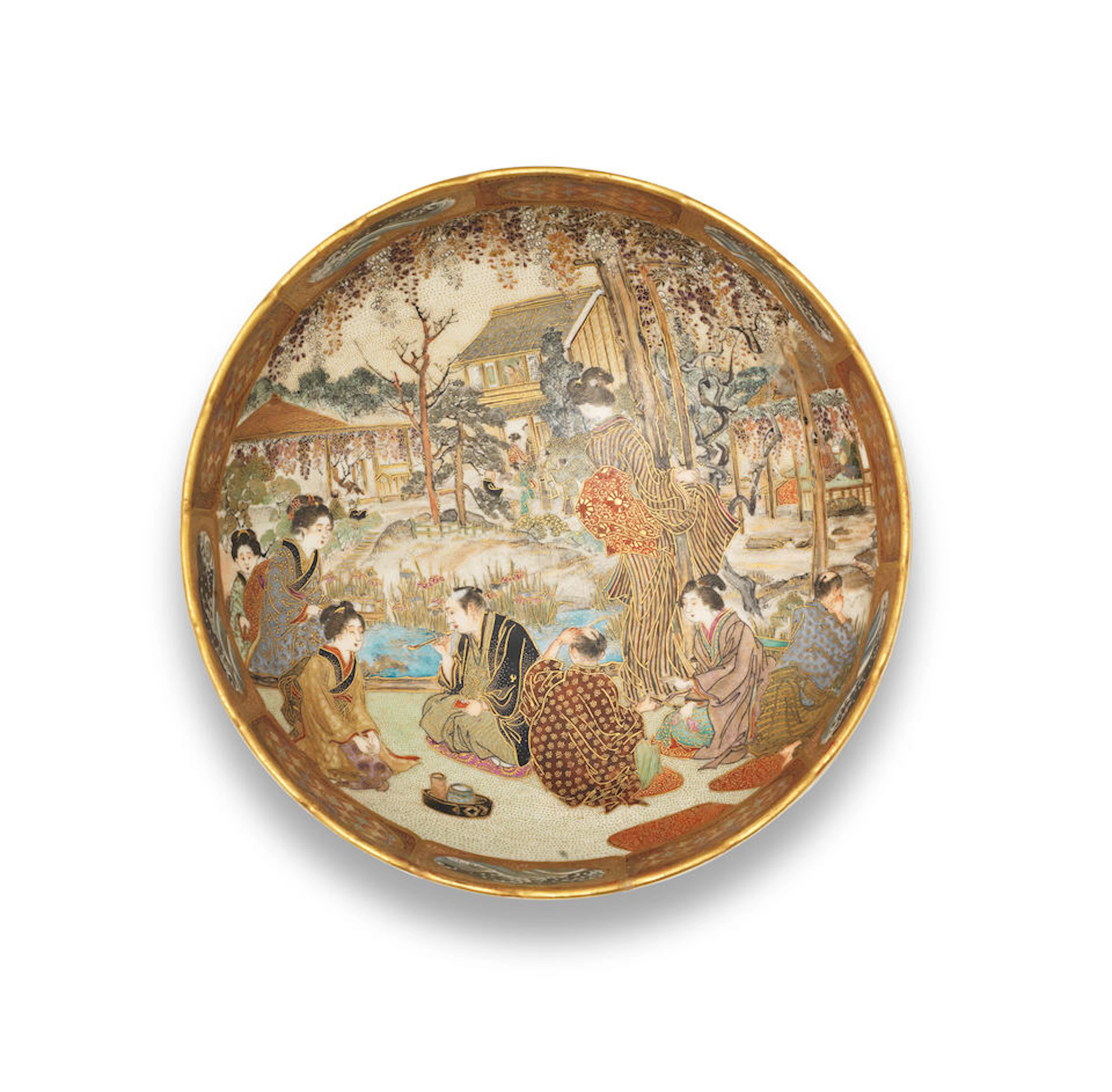 A SATSUMA FLORI-RIMMED BOWL By Yozan