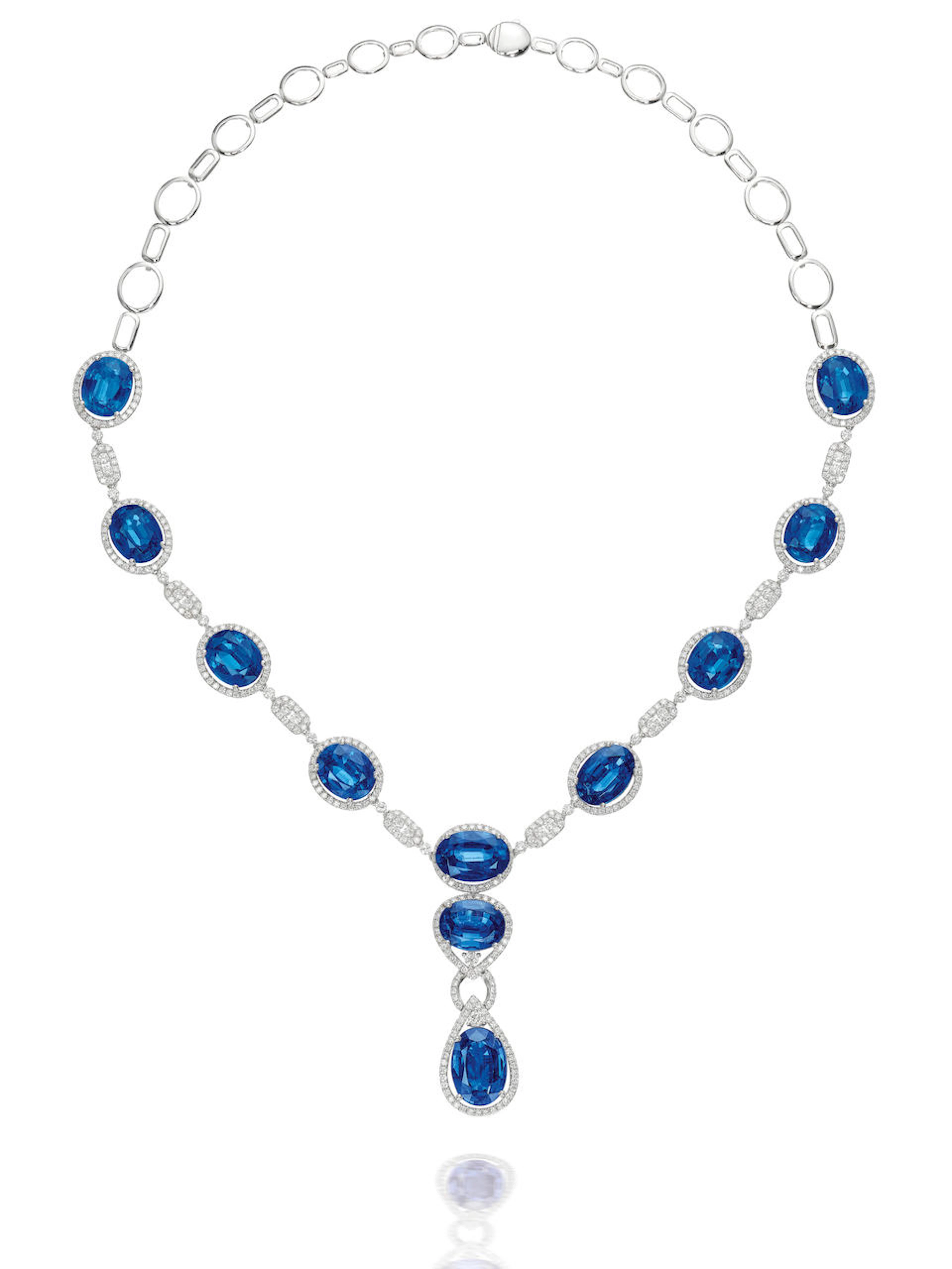 KYANITE AND DIAMOND PENDANT NECKLACE