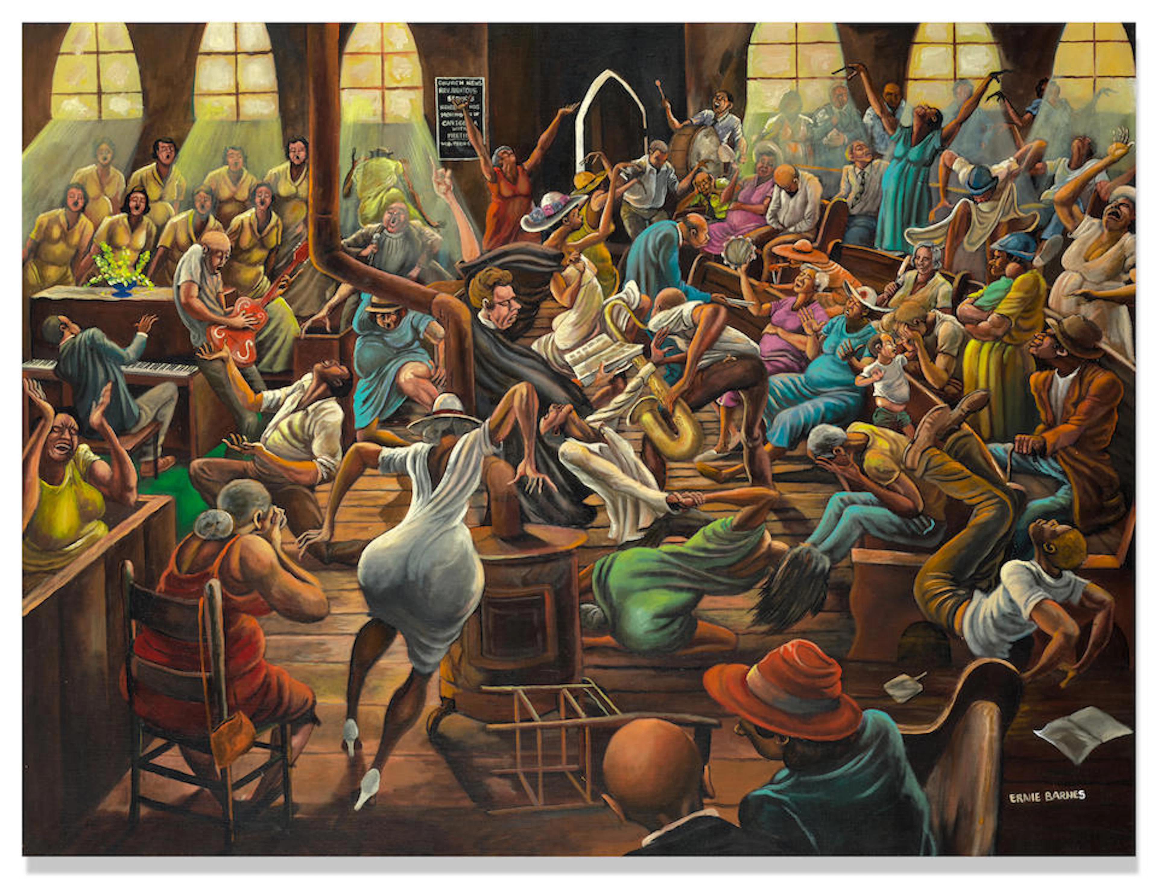 ERNIE BARNES (1938-2009) The Gospel Truth 1985