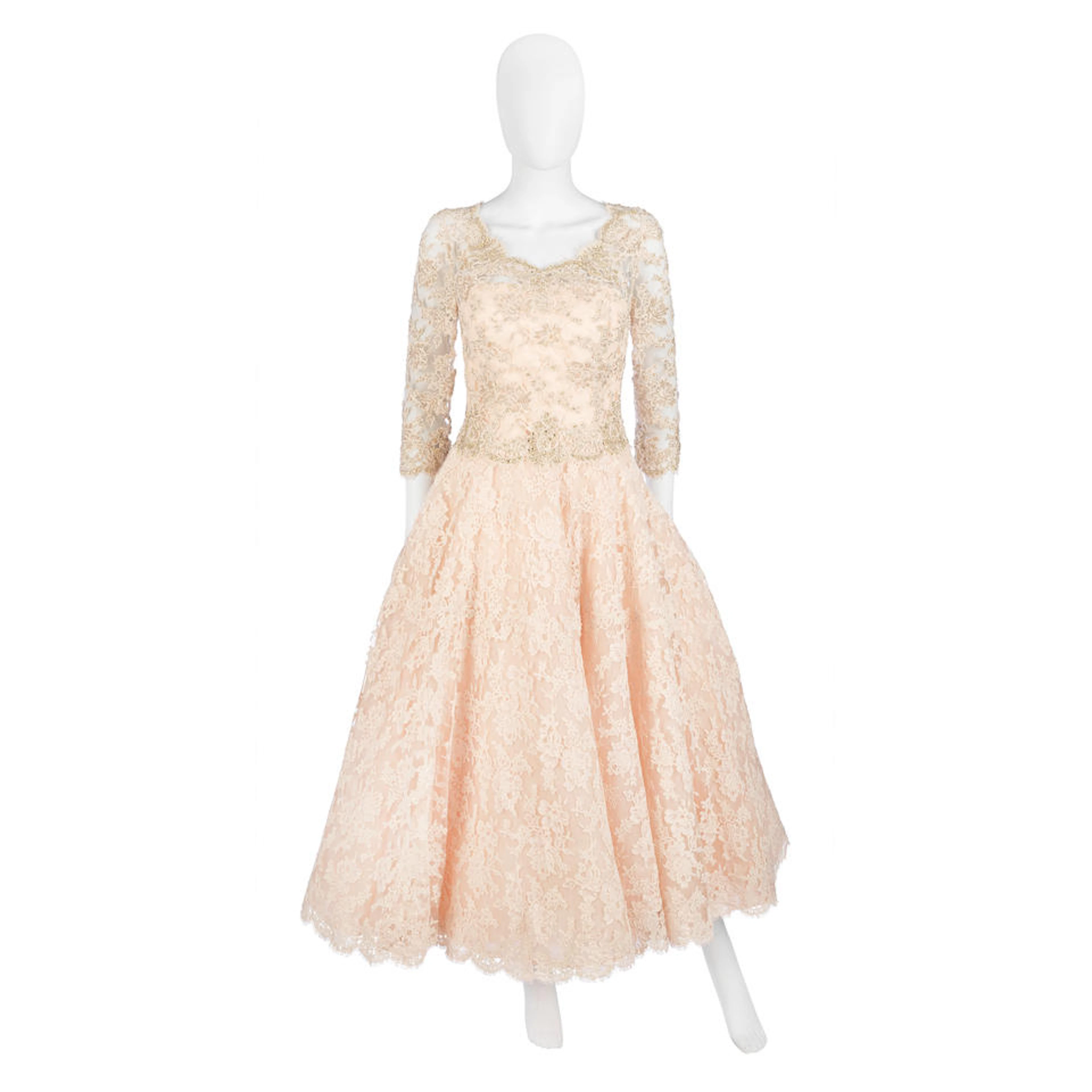 Bruce Oldfield Couture: a Pale Pink Lace Ballgown