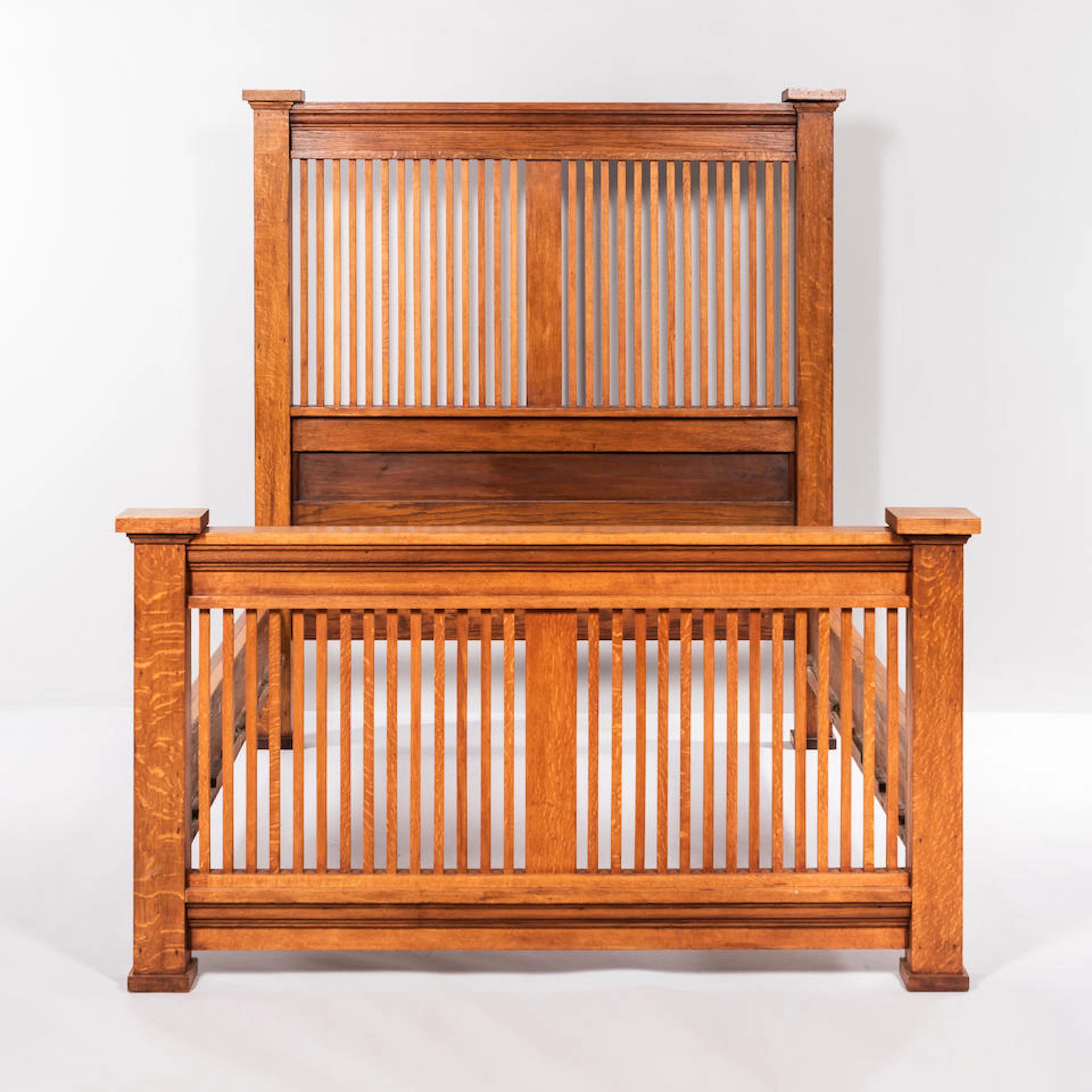 Prairie School Oak Double Bed