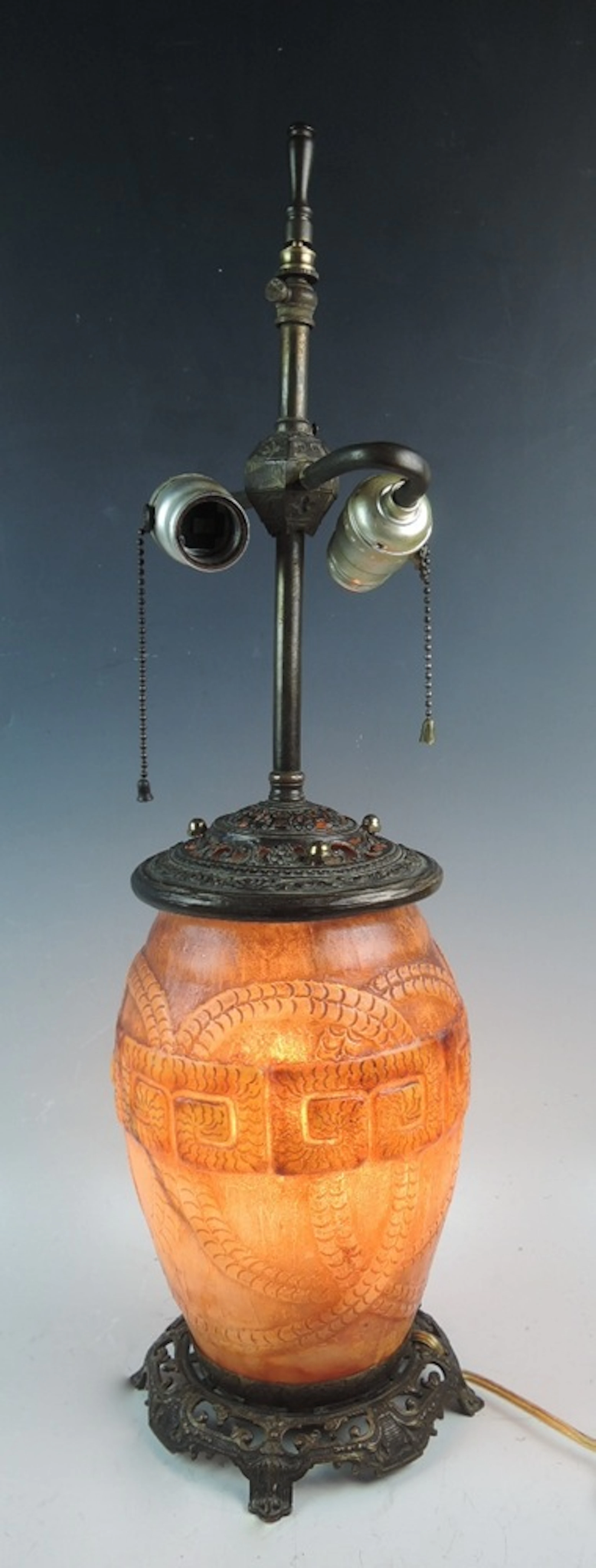Gabriel Argy Rousseau Pate-de-Verre Art Glass Lamp