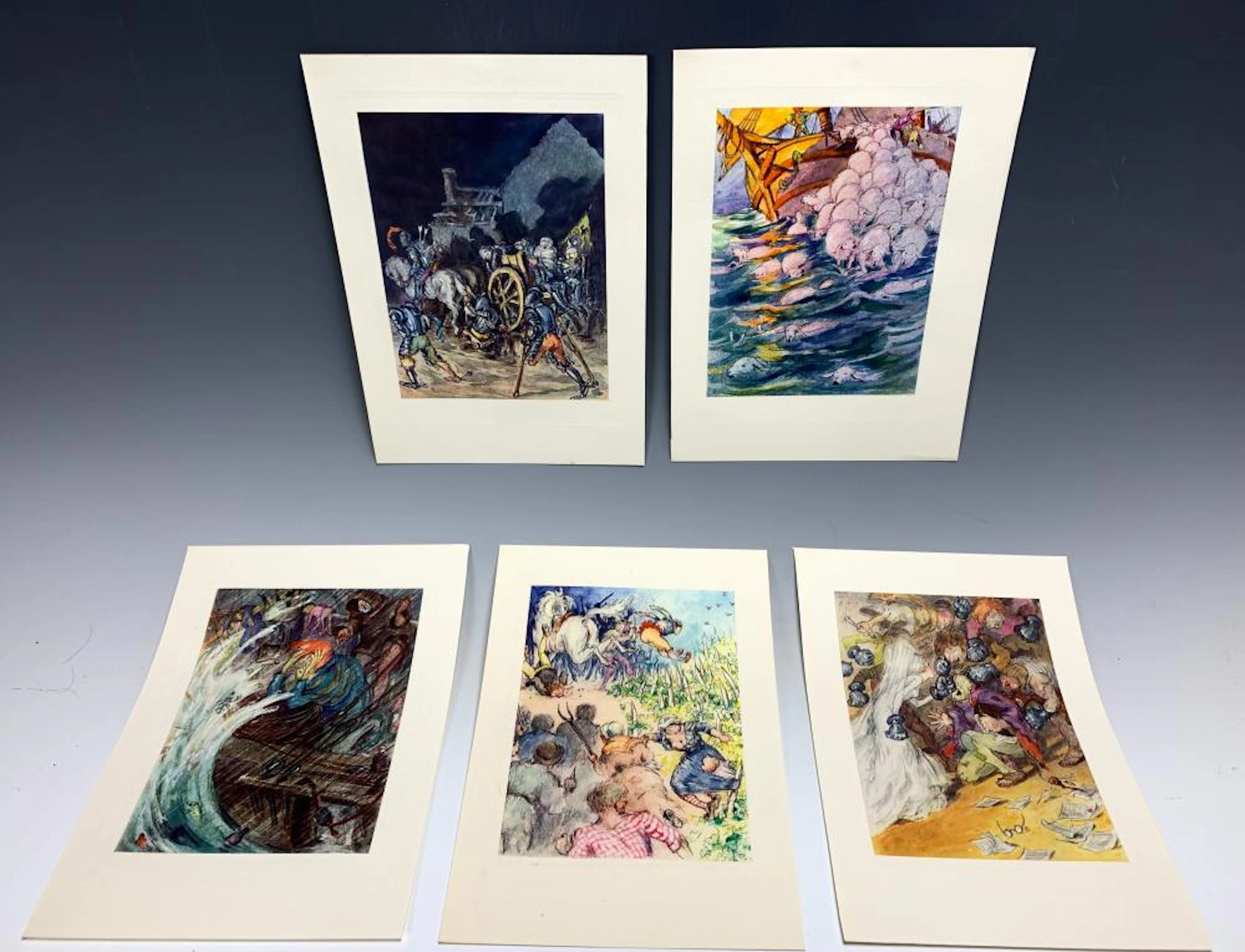 5 Louis Icart Original 1936 Gargantua Prints