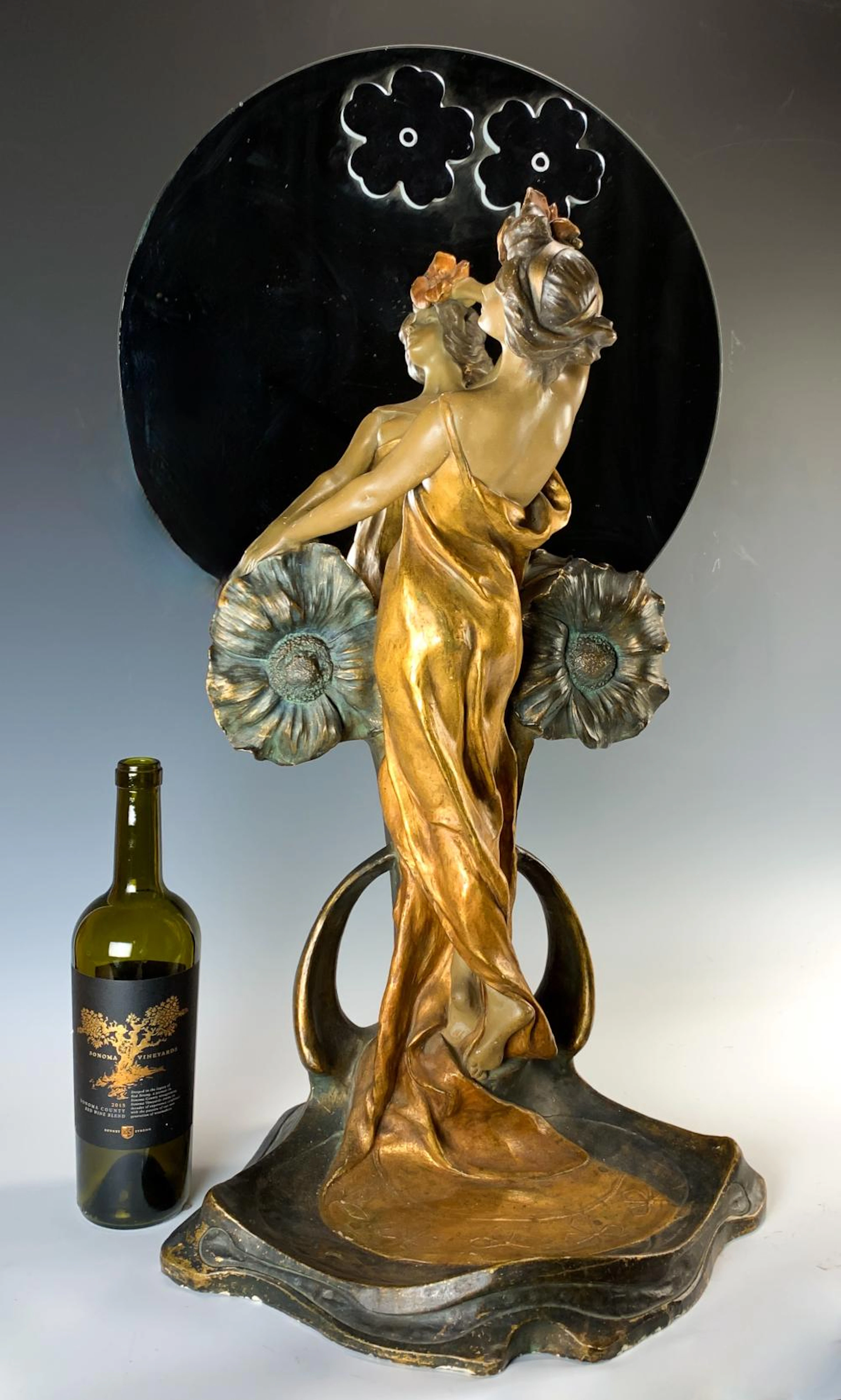 Goldscheider "Woman w/Poppies" Art Nouveau Mirror