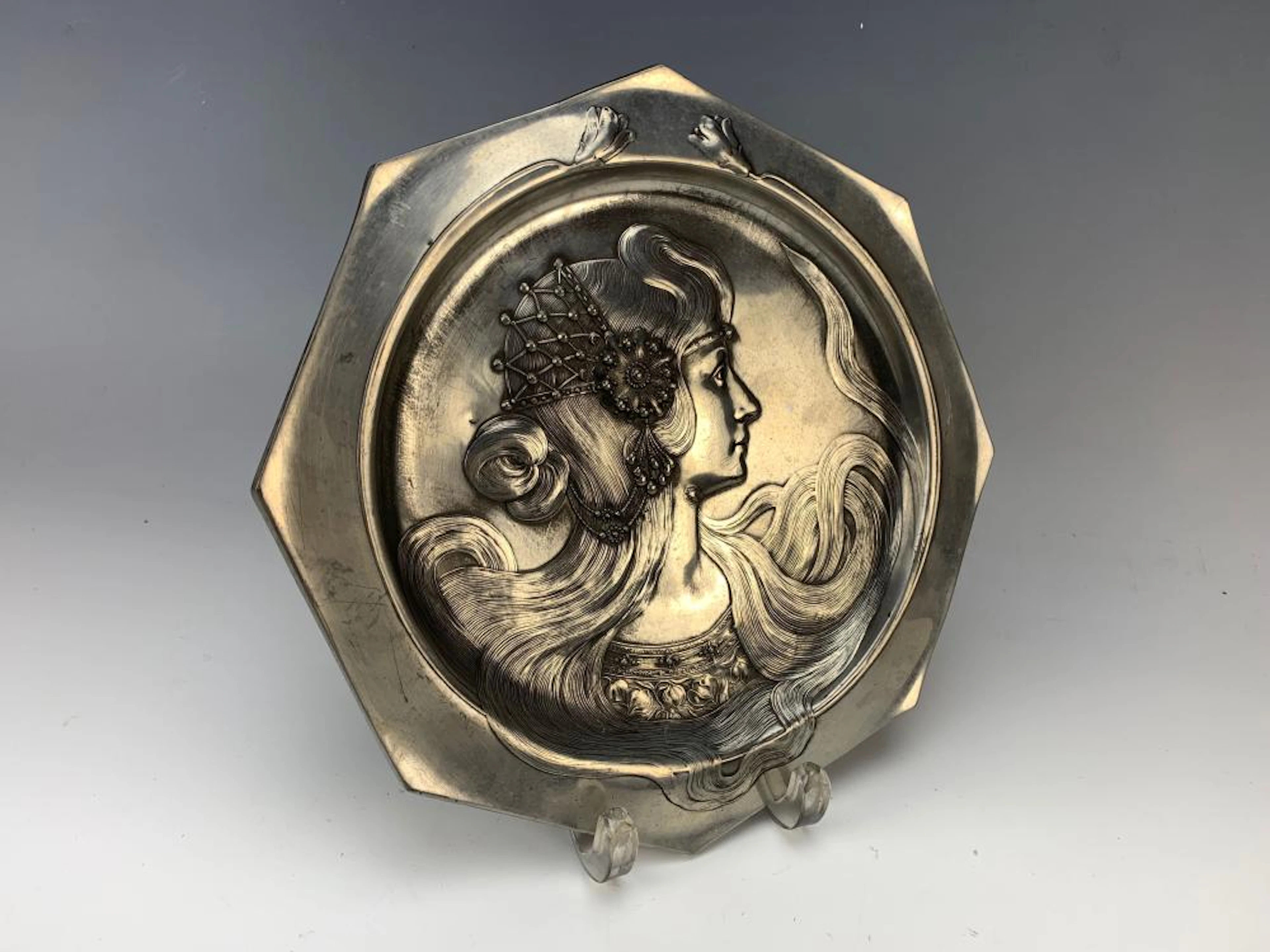 WMF Art Nouveau "Mucha" Lady Card Tray