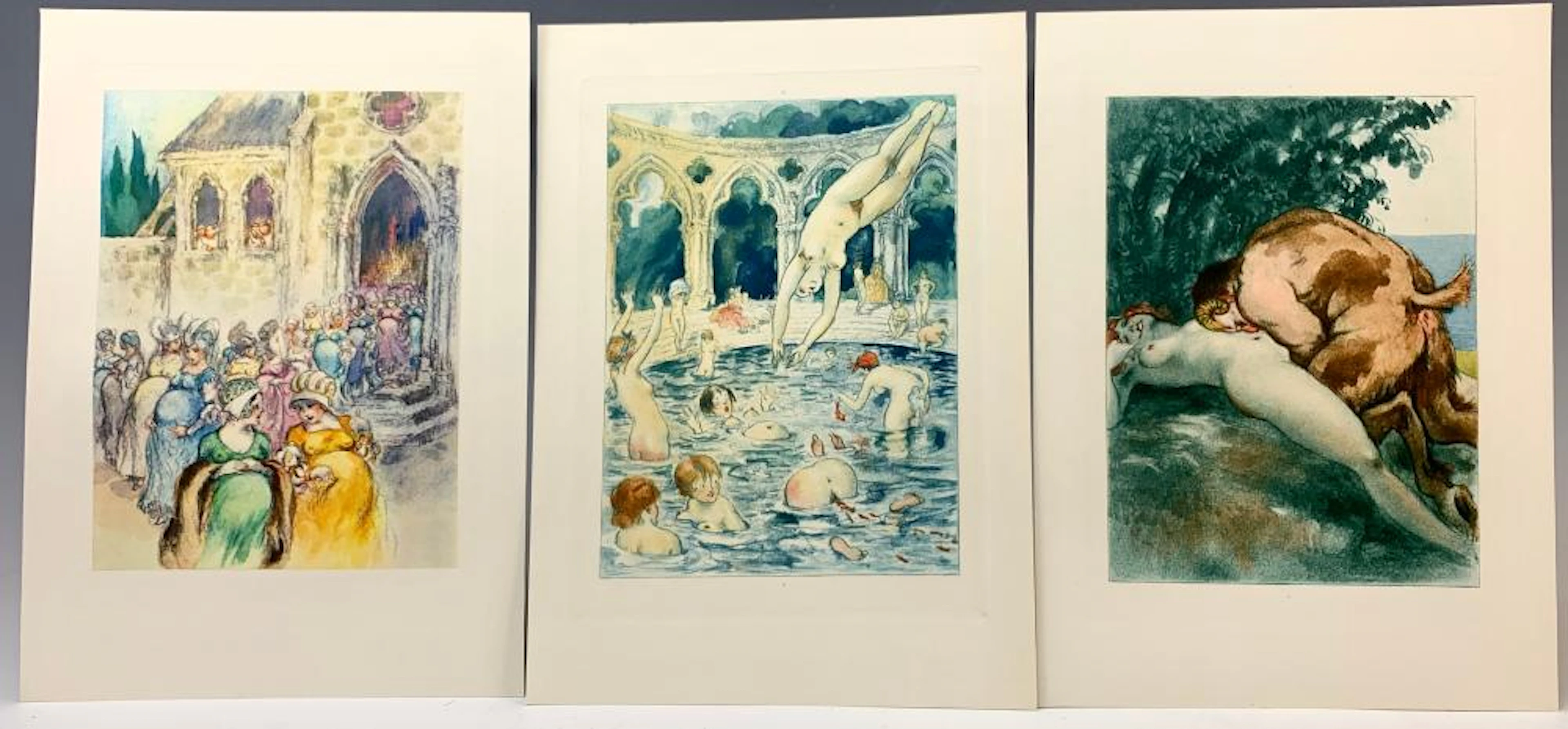 Original 3 Louis Icart Photograveurs from Gargantua