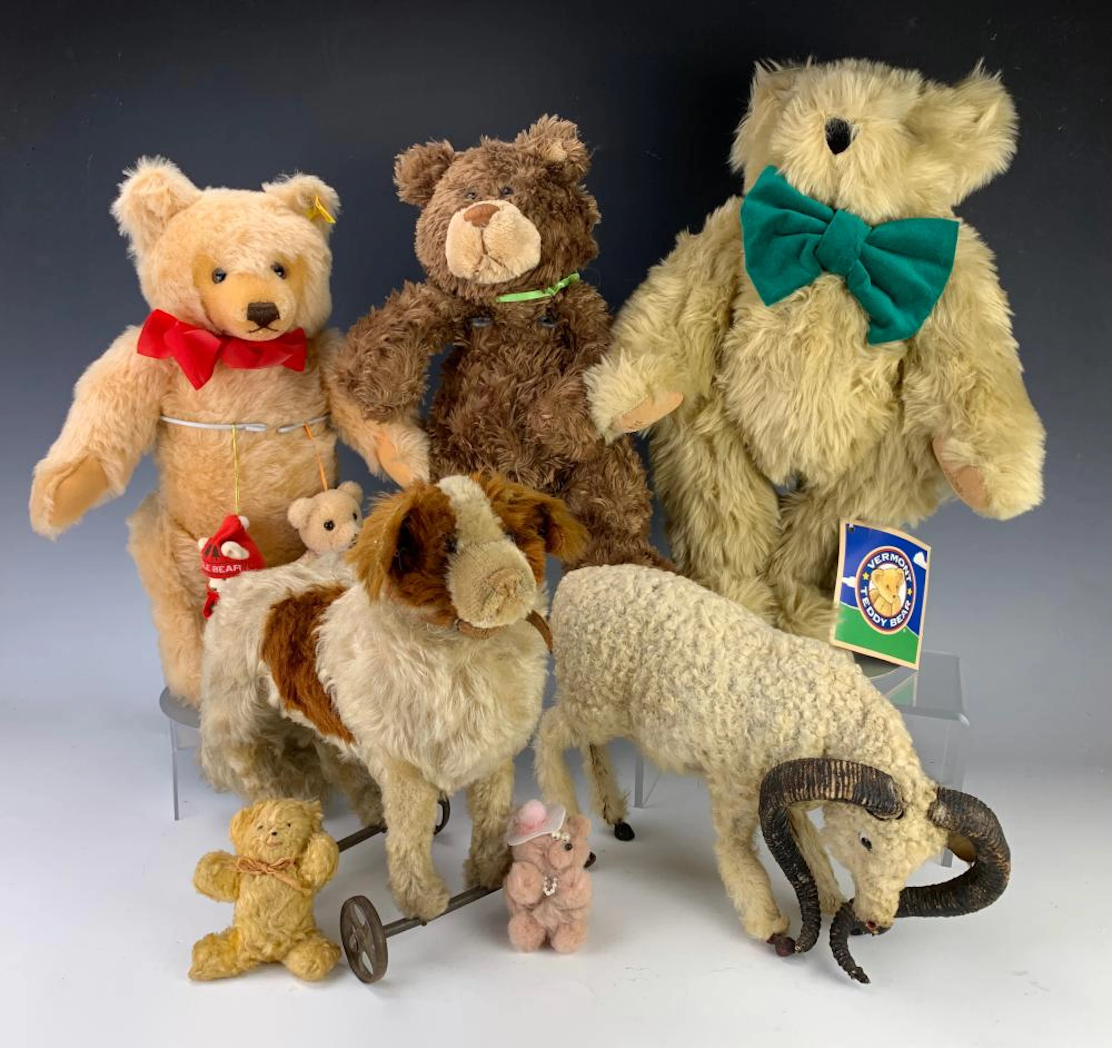 Group of 9 Stuffed Animals Including 2 Steiff