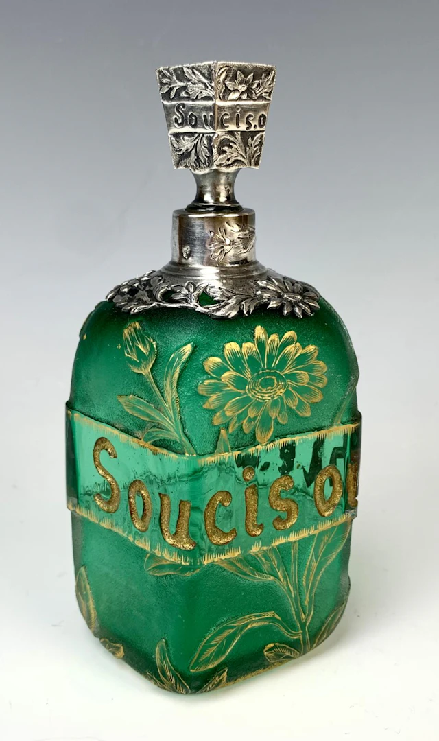 Daum Nancy Cameo Glass & Sterling Perfume Bottle