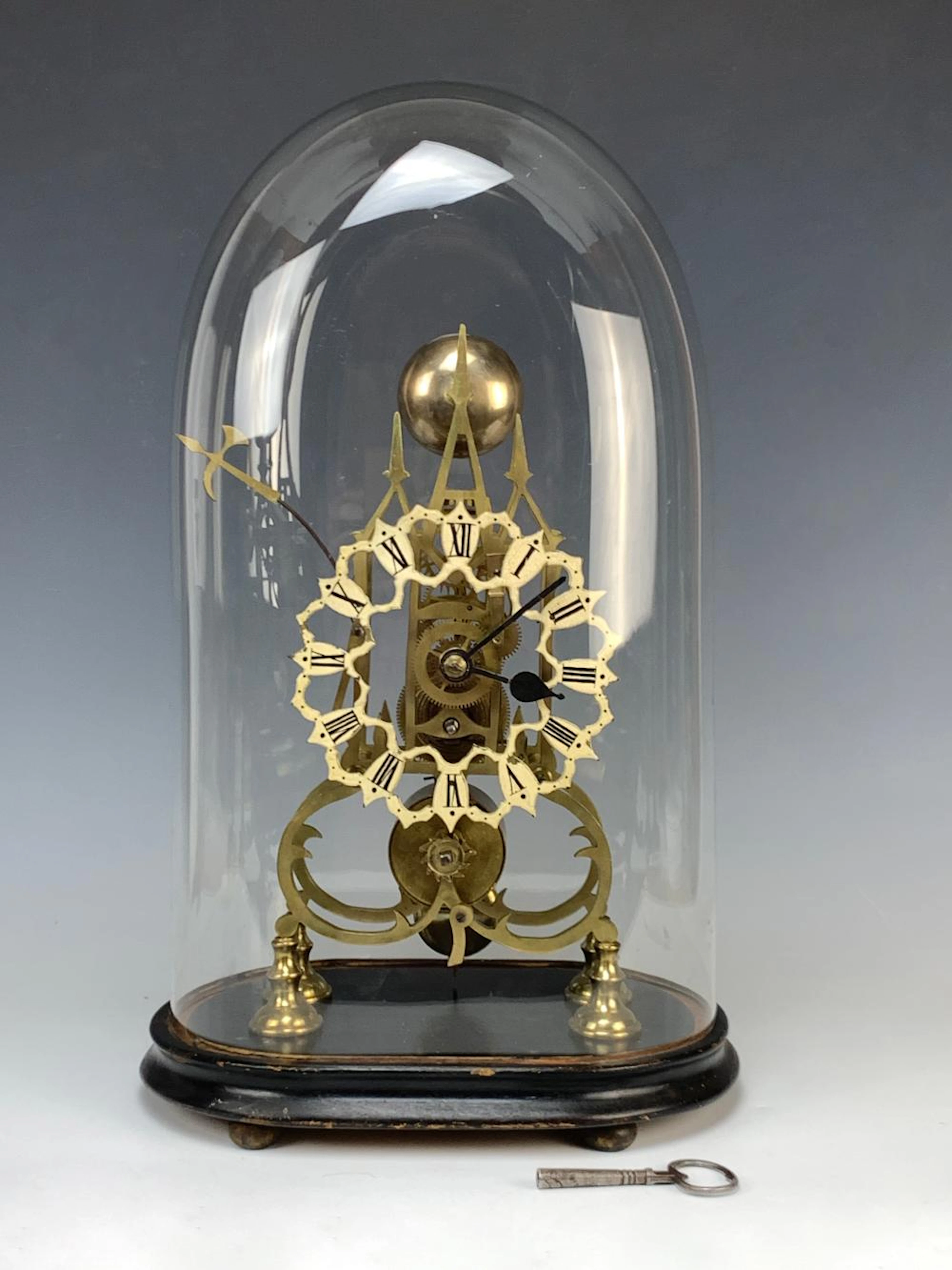 eo-gothic Brass Skeleton Clock