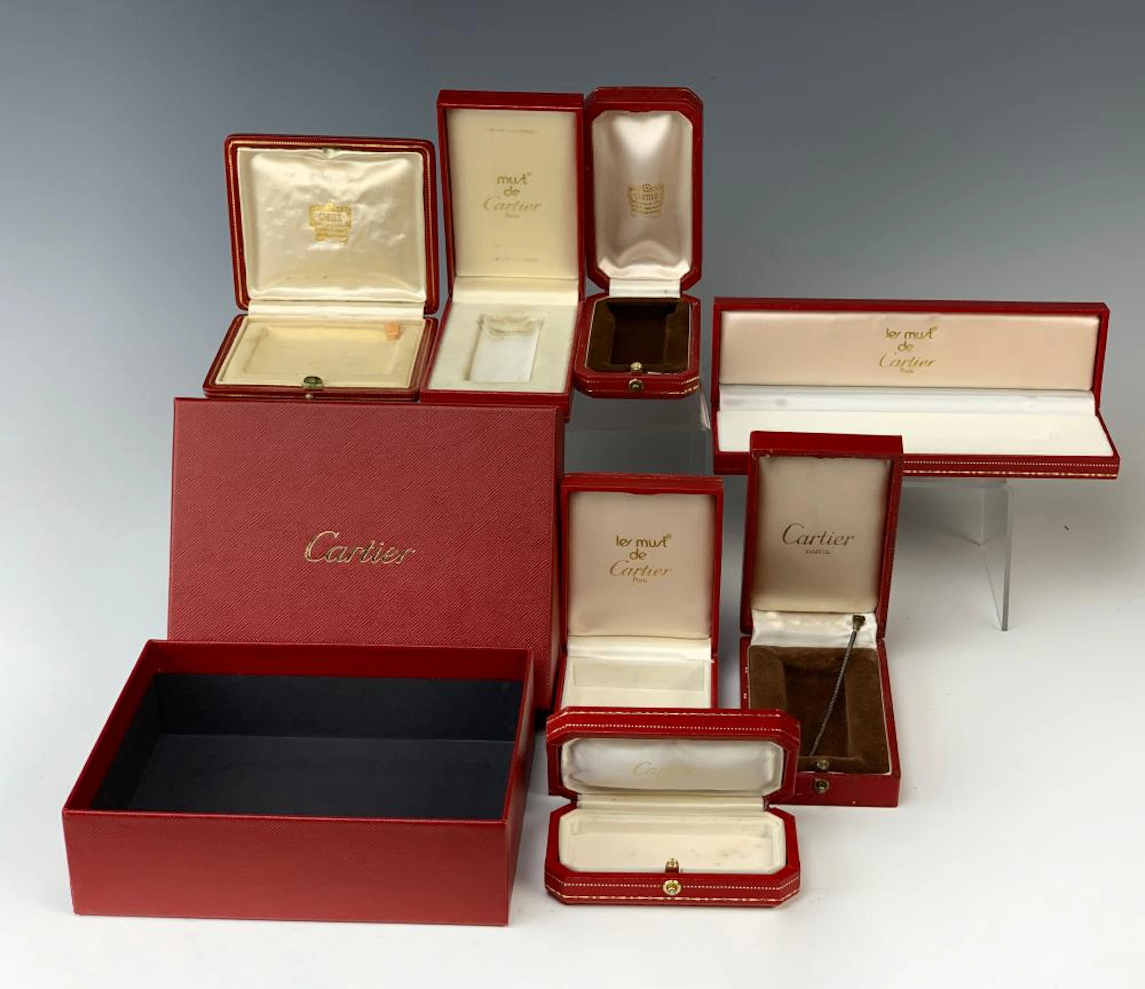8 Cartier Jewelry Display Boxes Assorted Sizes
