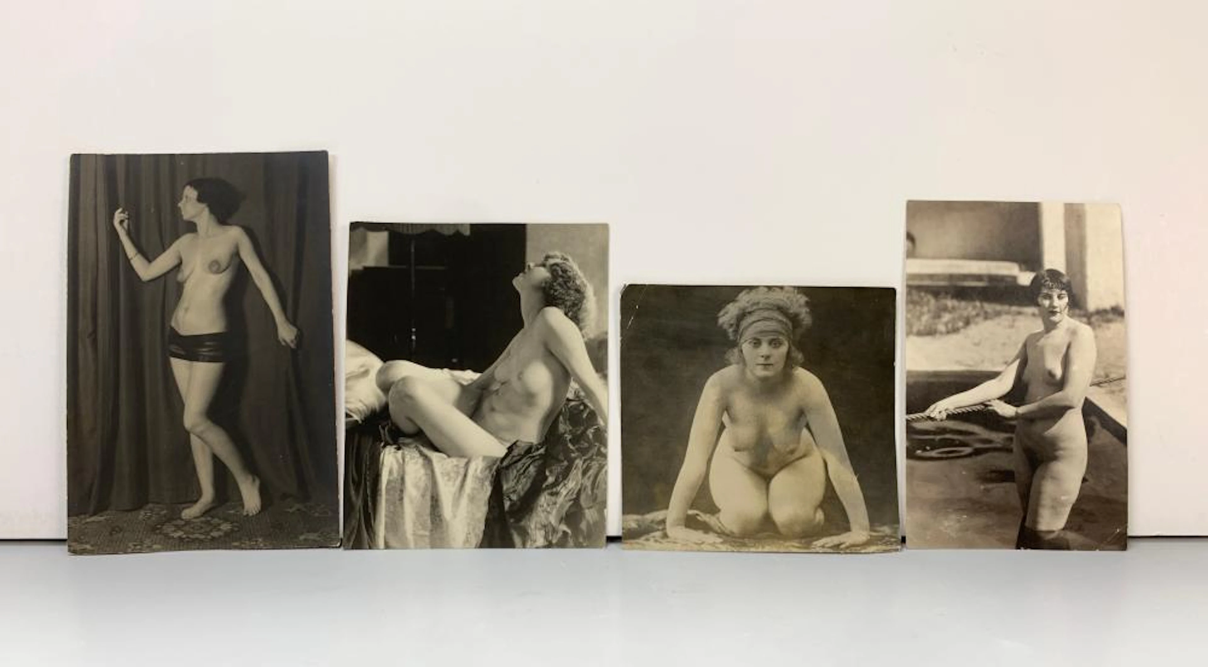 Group Of 4 Vintage Nude Gelatin Photos C1920s