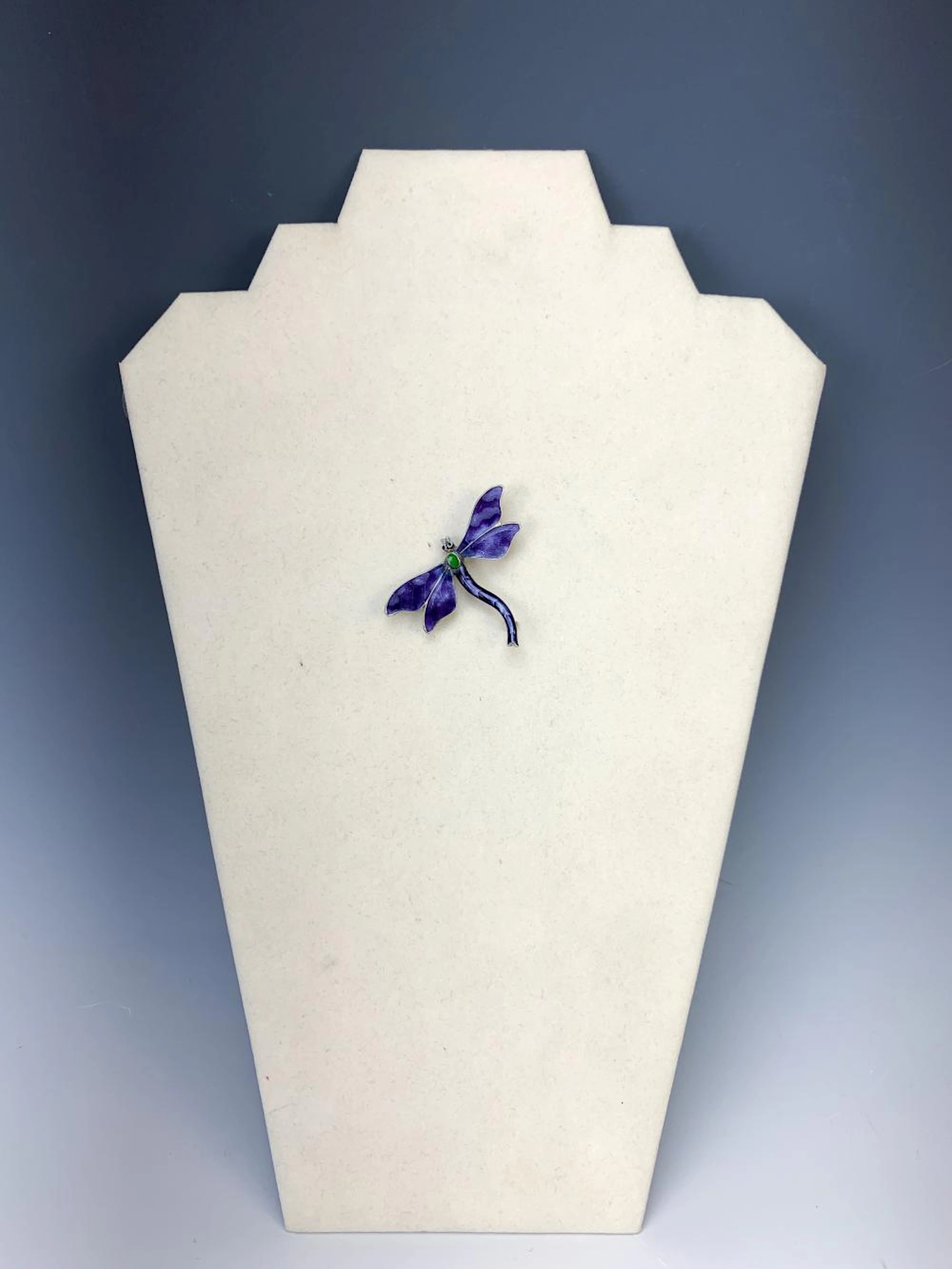 J Atkins Arts & Crafts Silver Enamel Brooch