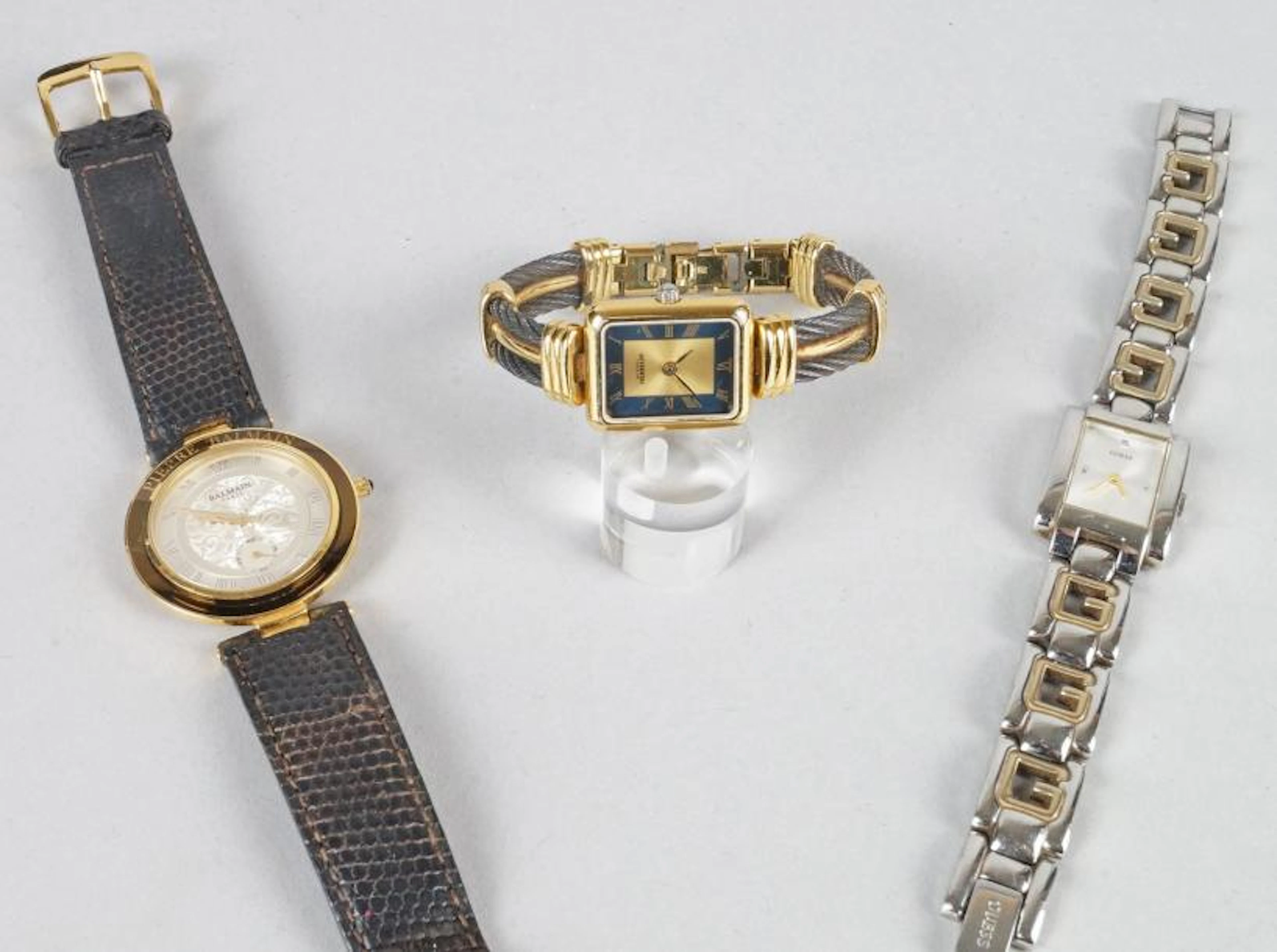 TROIS MONTRES BRACELET DE DAME à quartz 1 - Michel HERBELIN Montre en plaqué or