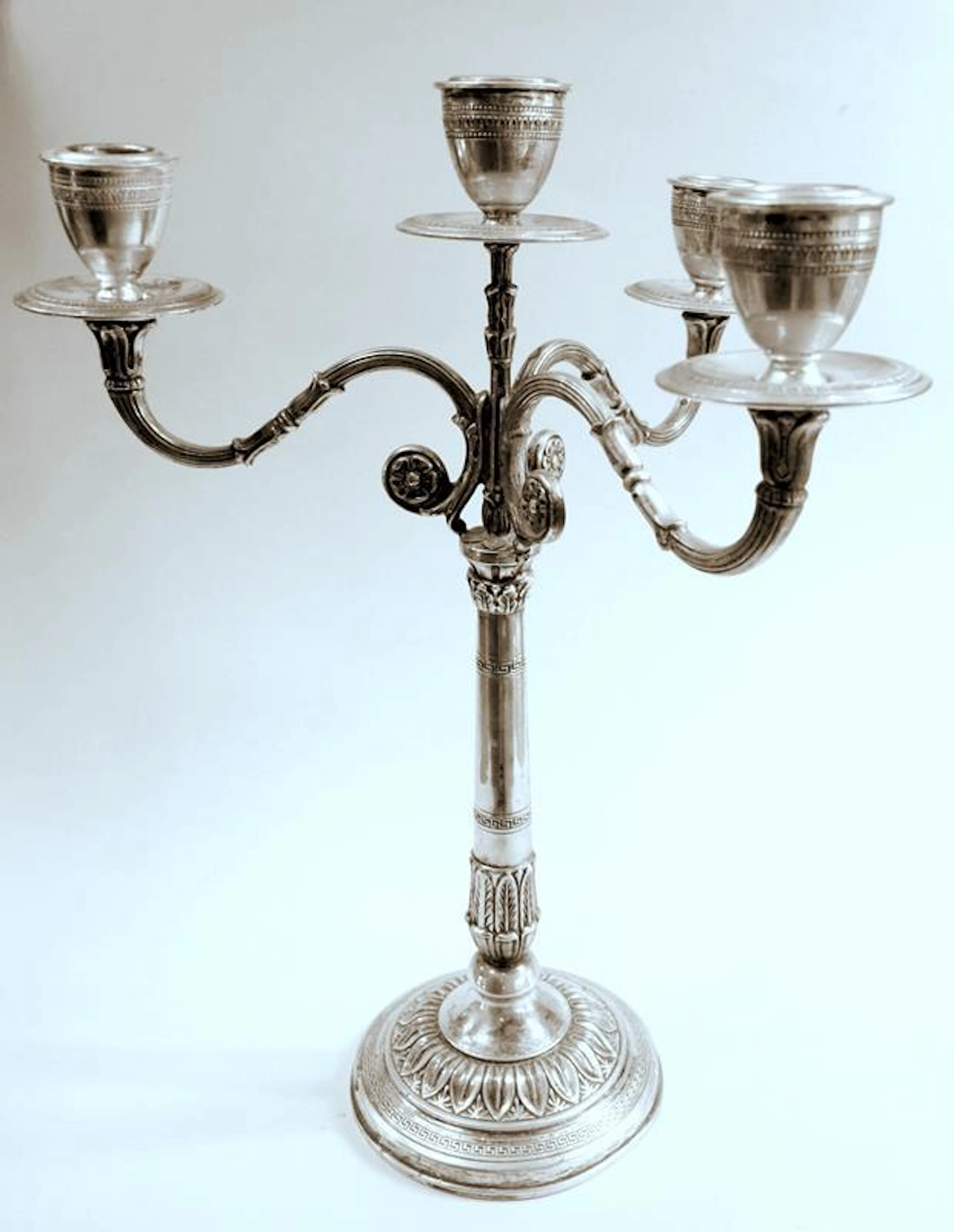 KANDELABER, Silber 800, deutsch um 1890.