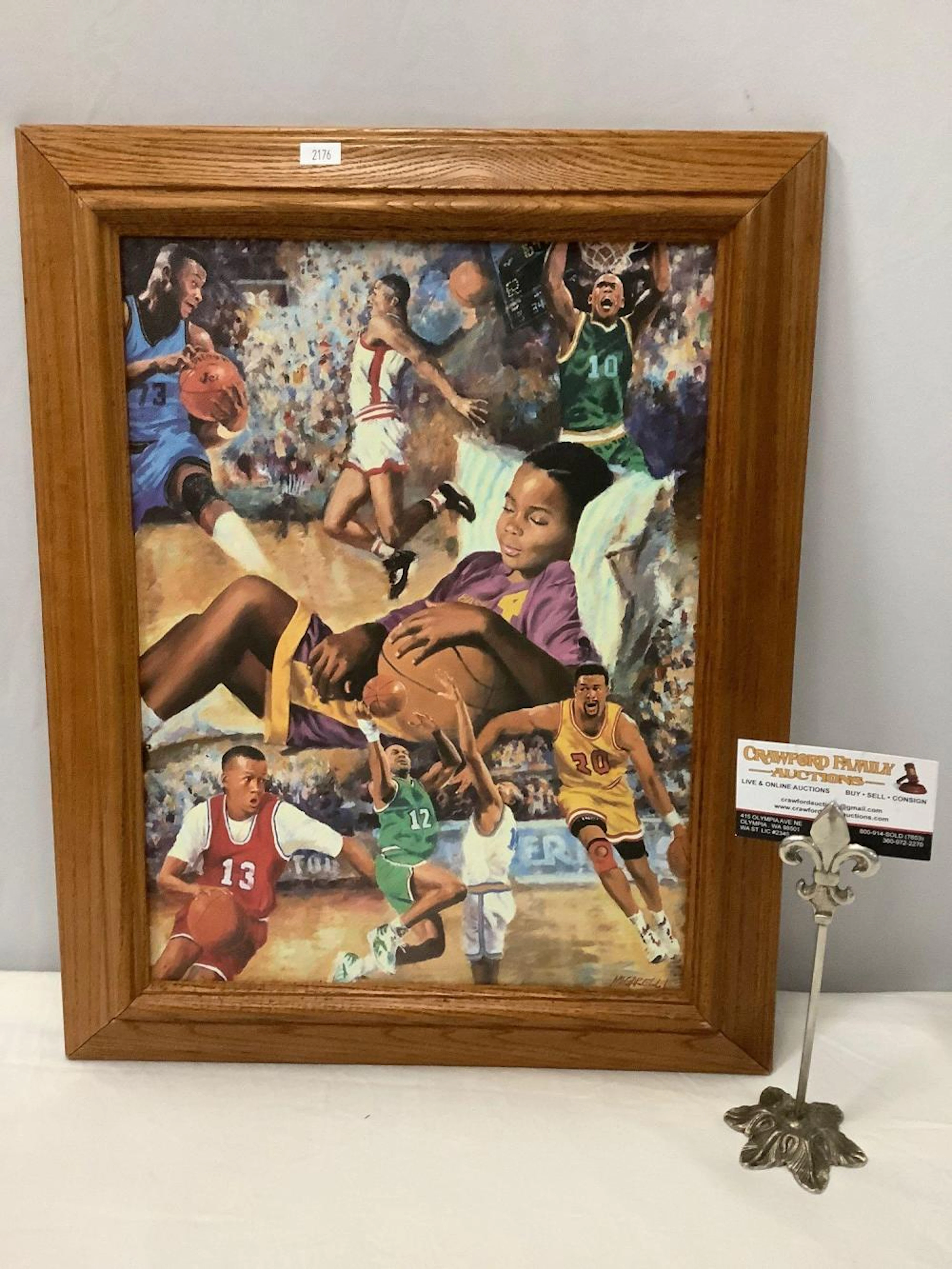 Framed boy dreaming of NBA basketball canvas art print by Micarelli