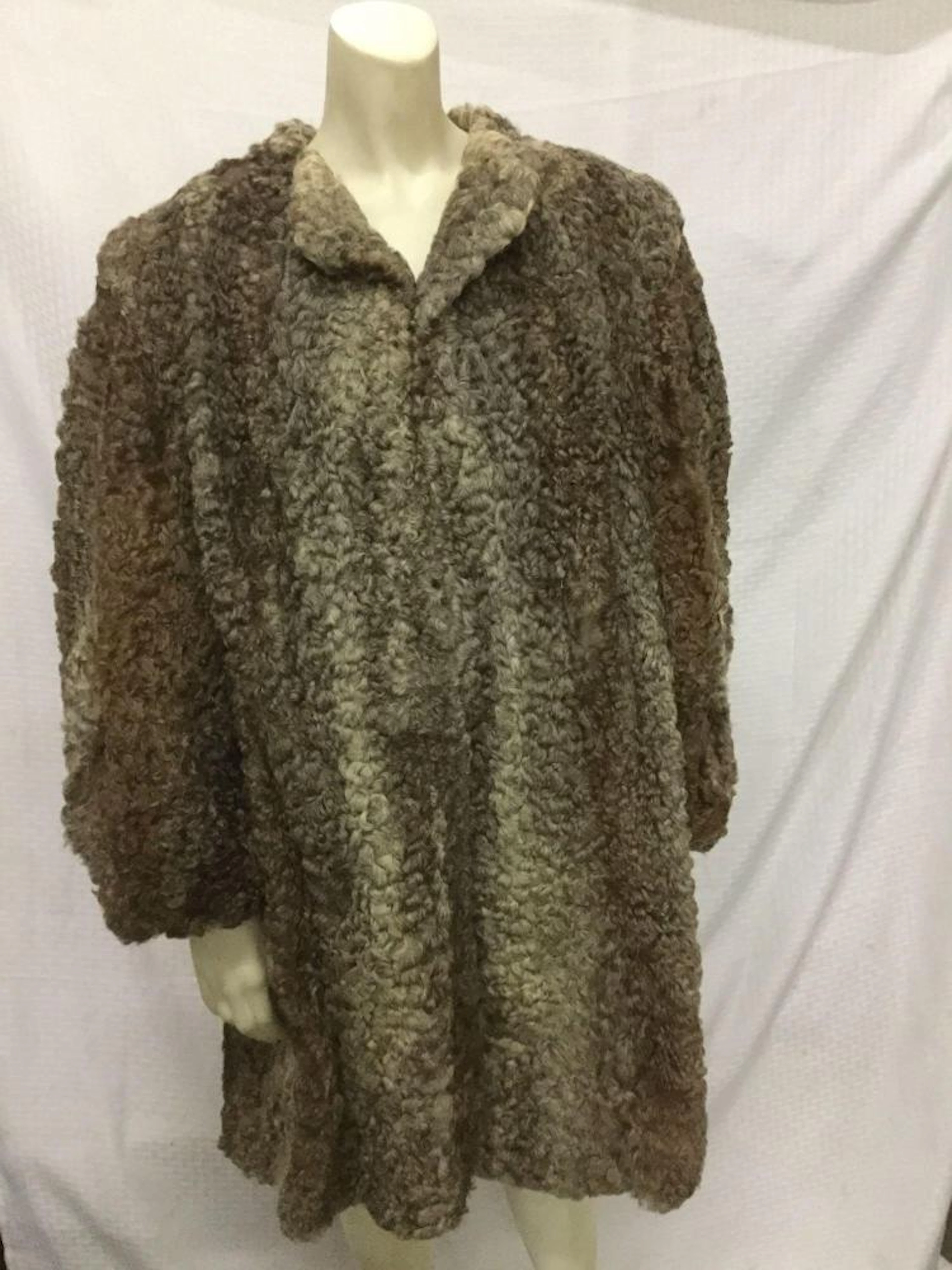 Vintage 50's Benedict Danella long Persian curly lamb fur coat