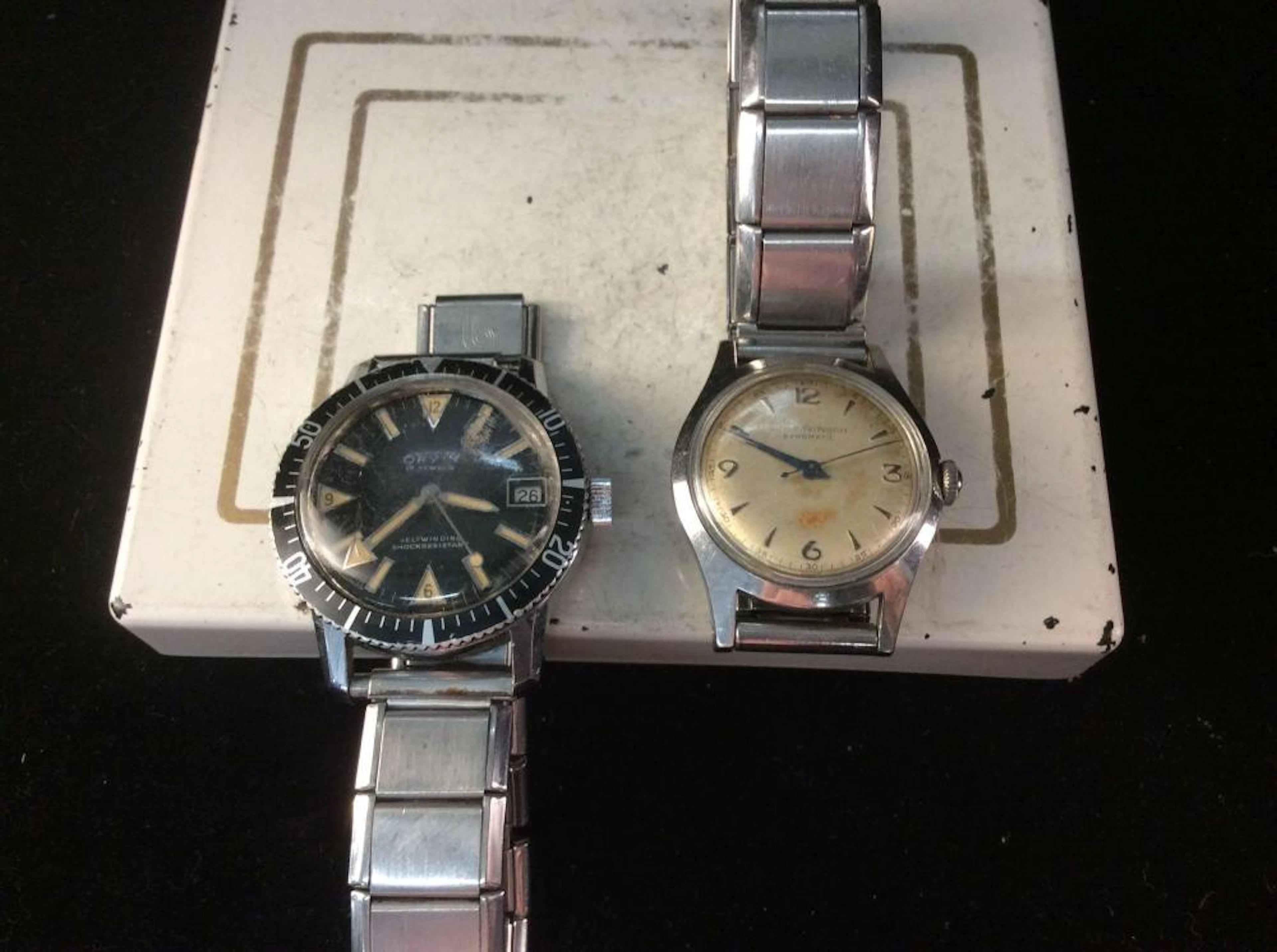 A vintage 17 jewel self winding Orvin and a vintage...