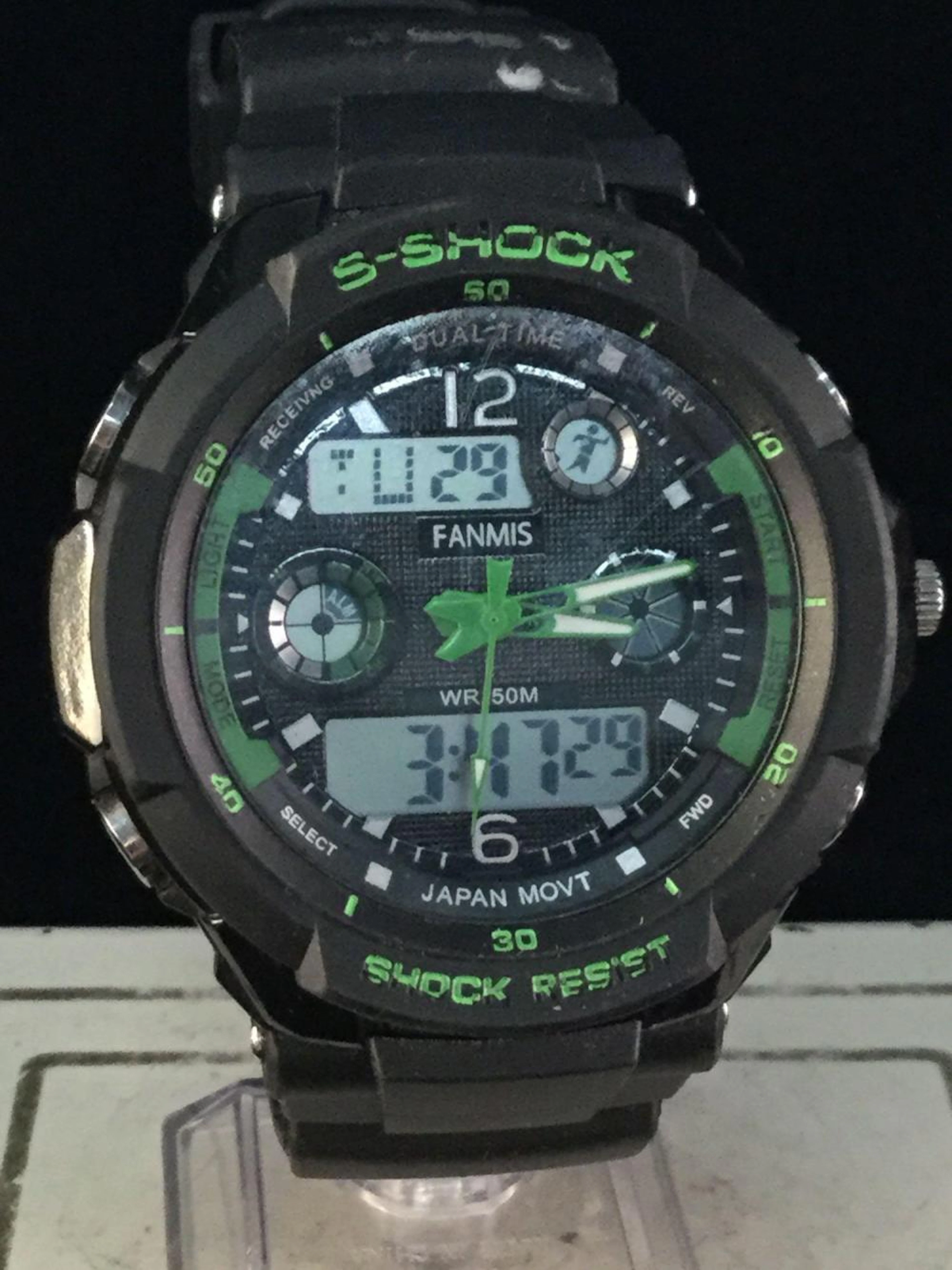 Fanmis S-Shock analog digital chronograph wrist watch, works