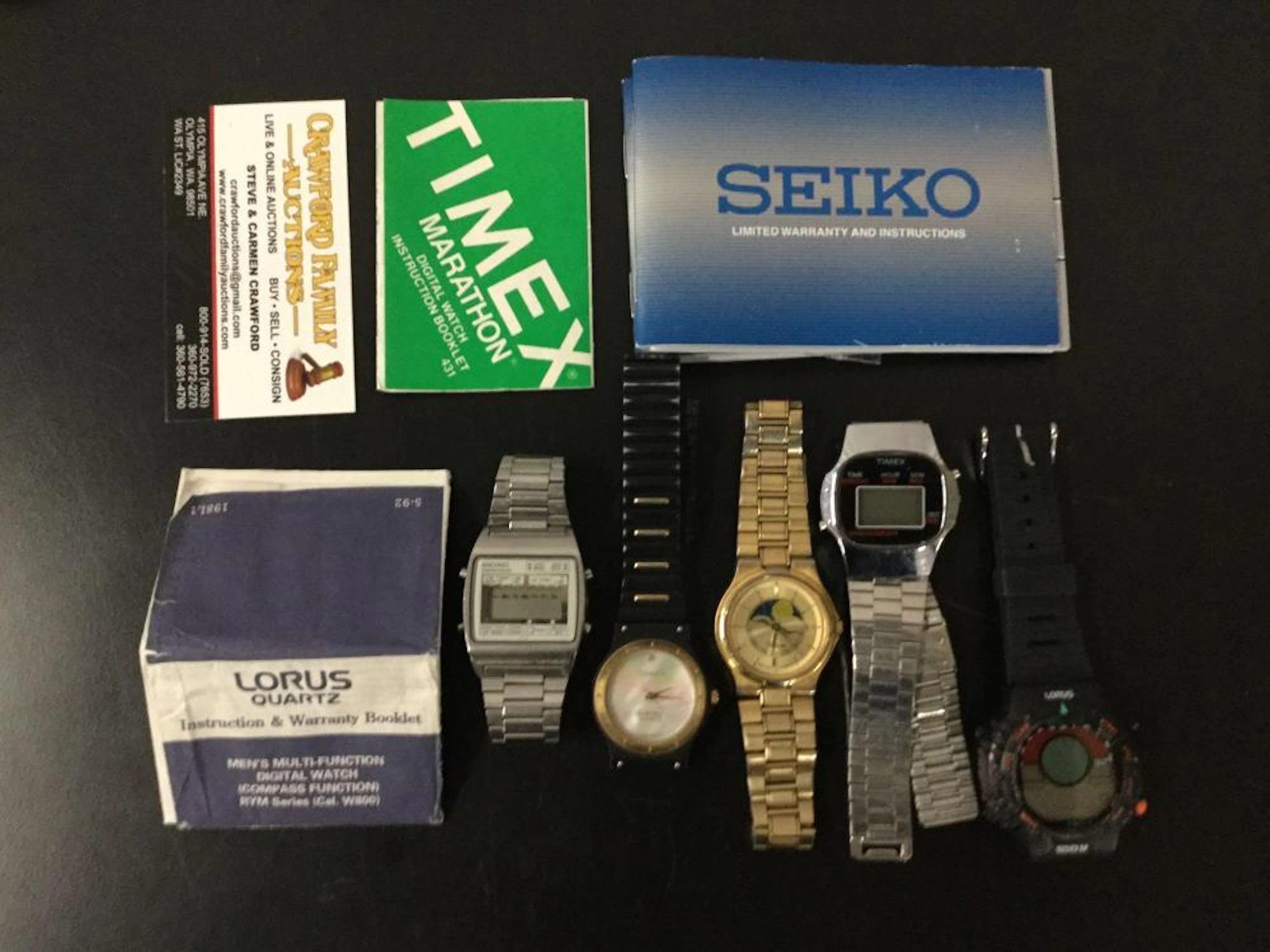 Collection of 5 watches w/ some manuals - untested incl