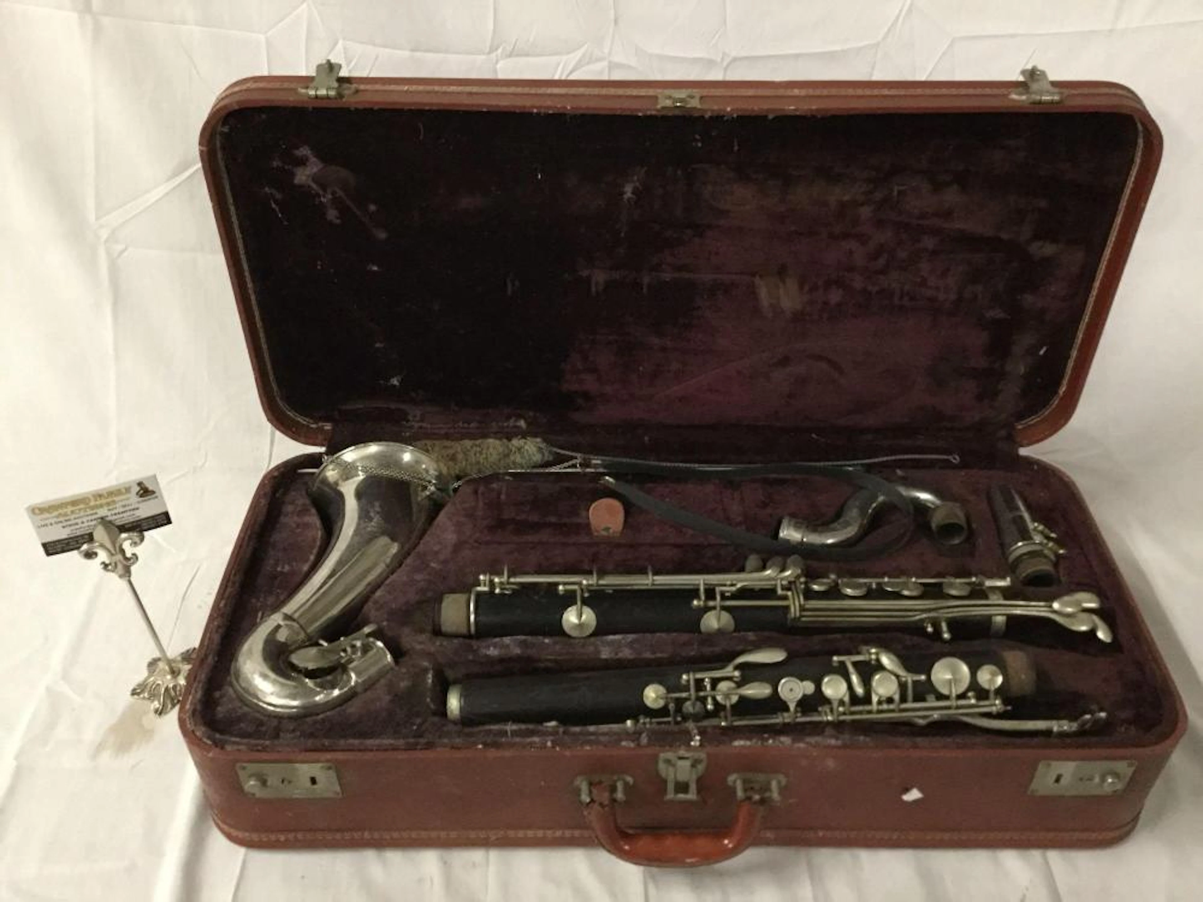 Antique bass clarinet in hard case