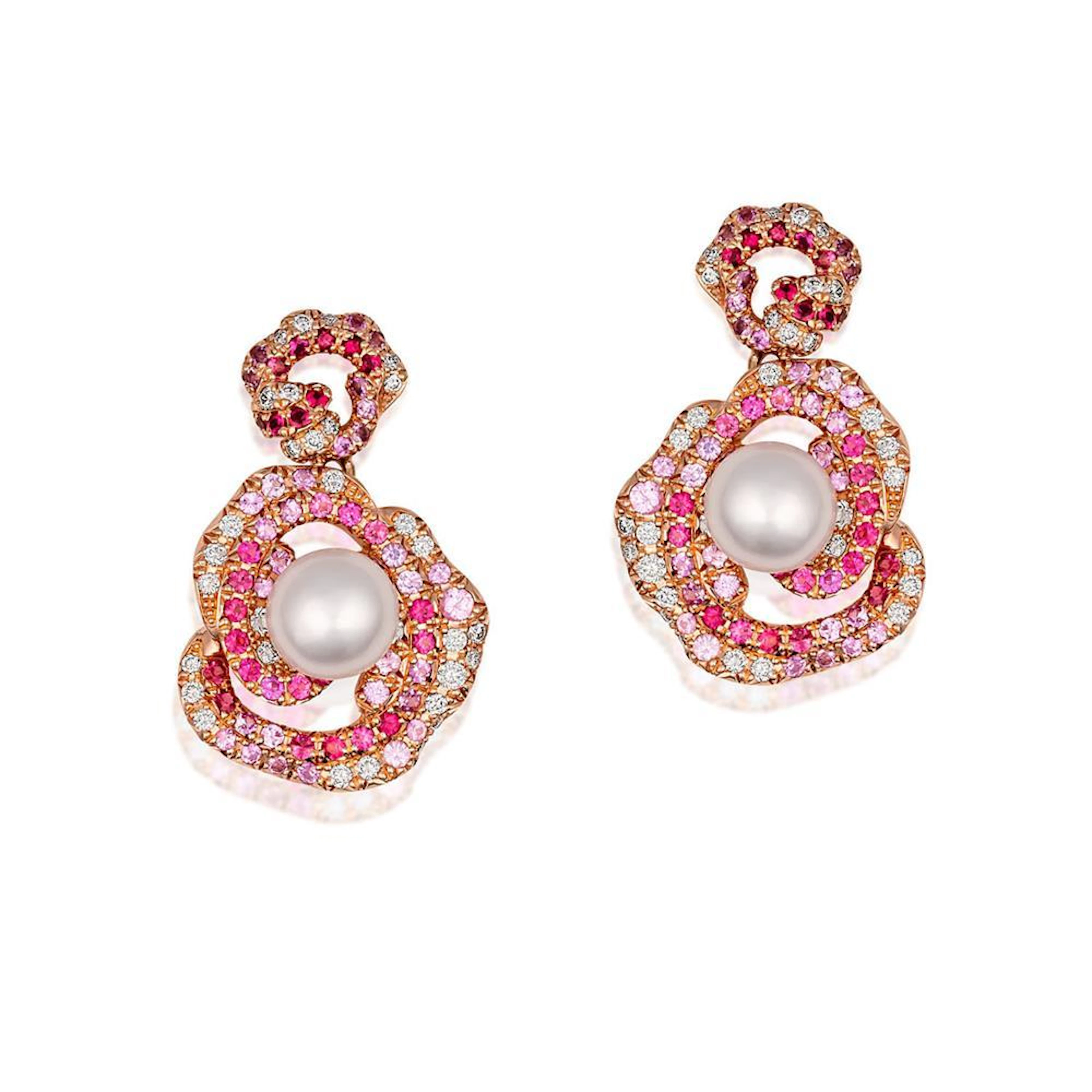Pair of 18ct pink gold