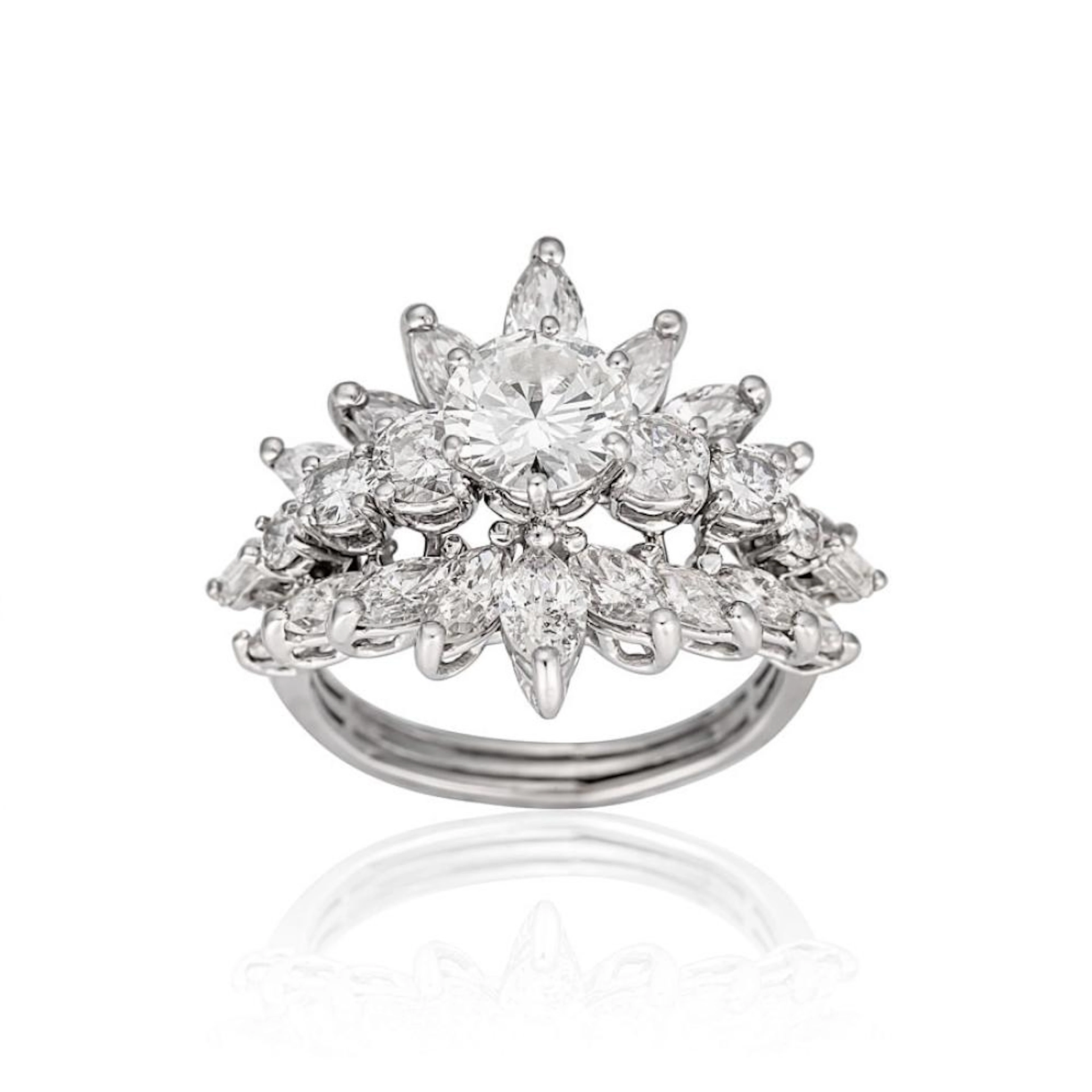Platinum and diamond ring