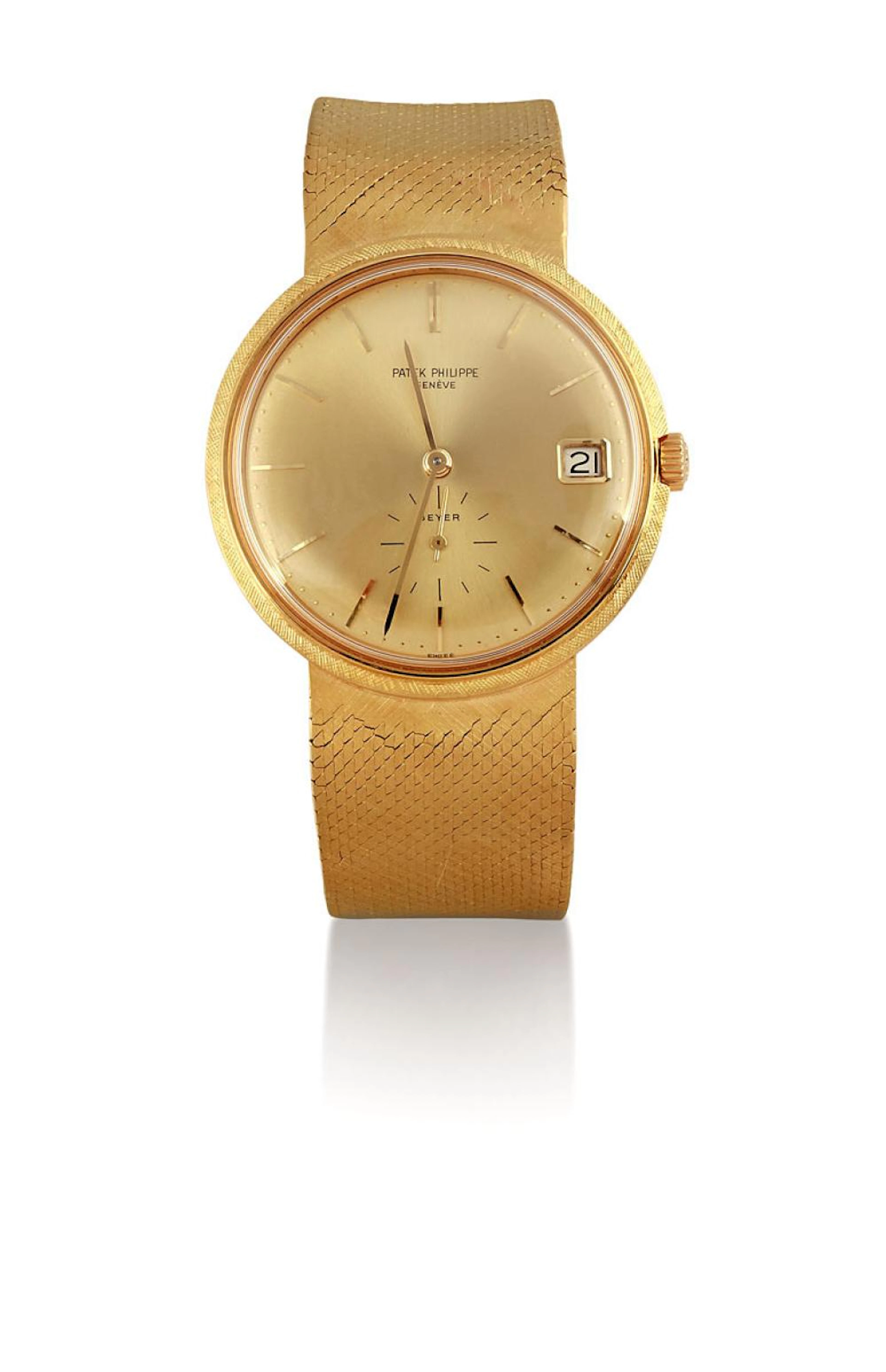 Patek Philippe ref 3445/6 An 18ct gold bracelet watch with date, circa 1970