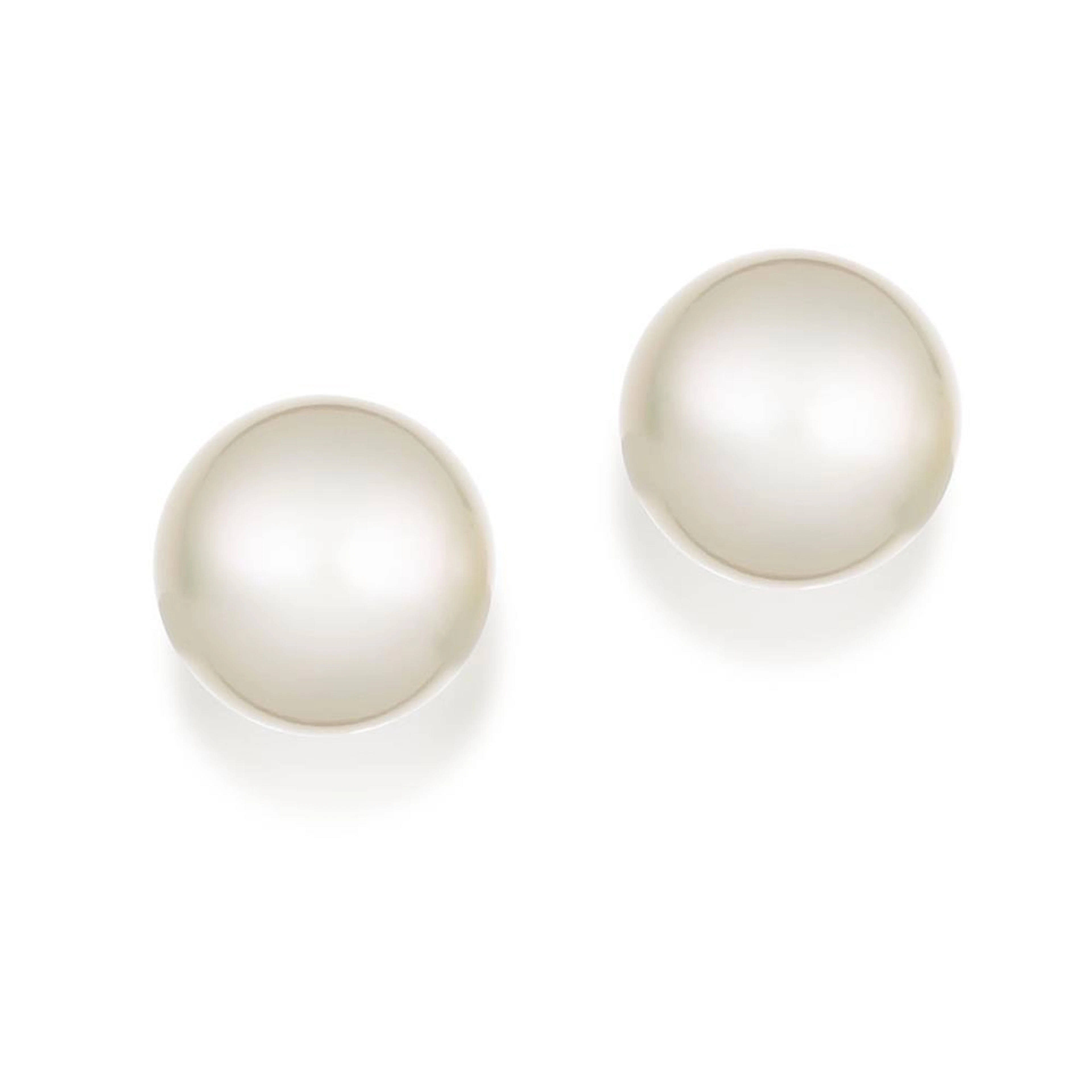 Pair of 18ct gold and South Sea pearl ear studs, Paspaley