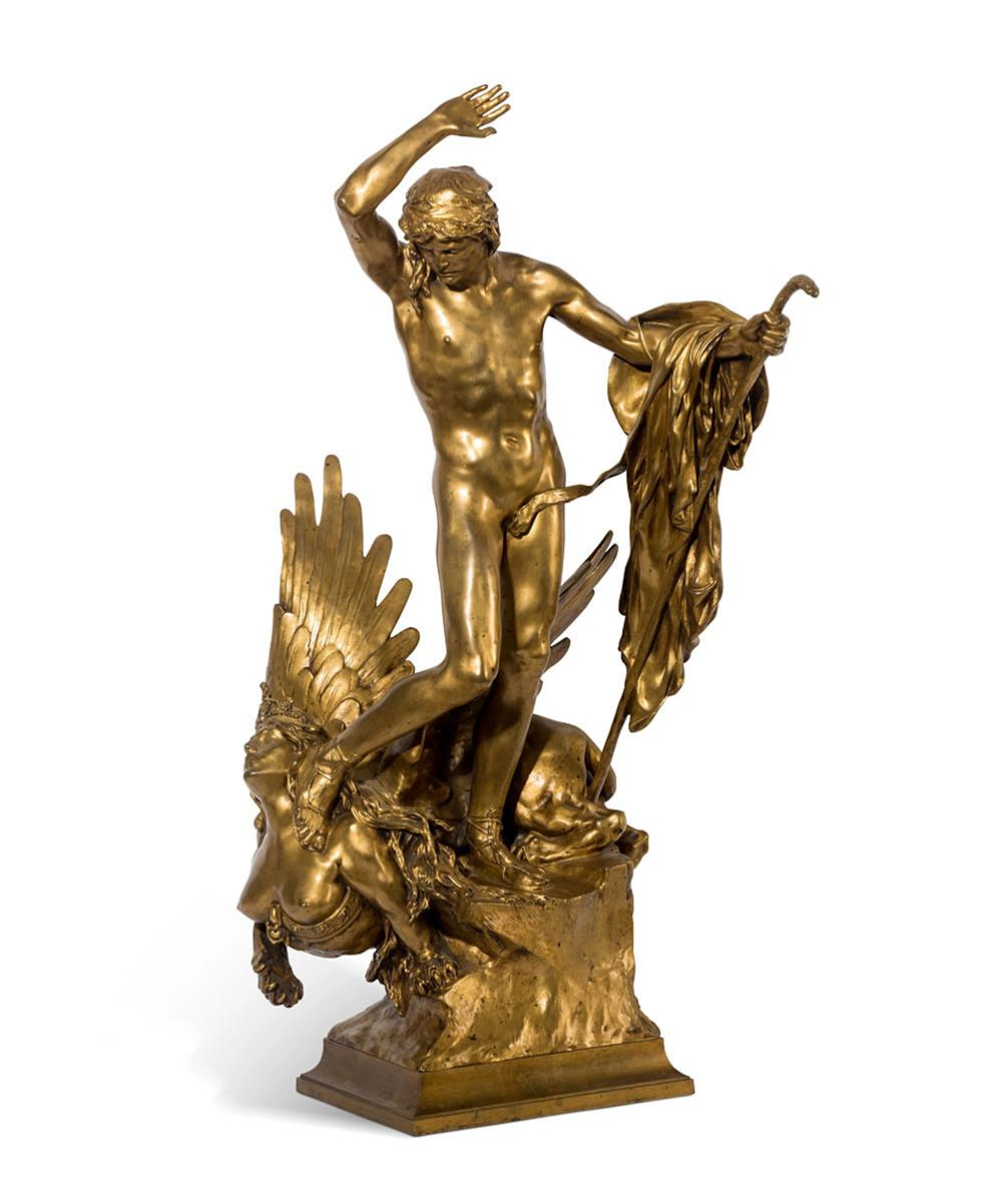 FRANÇOIS LÉON SICARD 1862-1934 Oedipus Vanquishing the Sphinx (Original Model