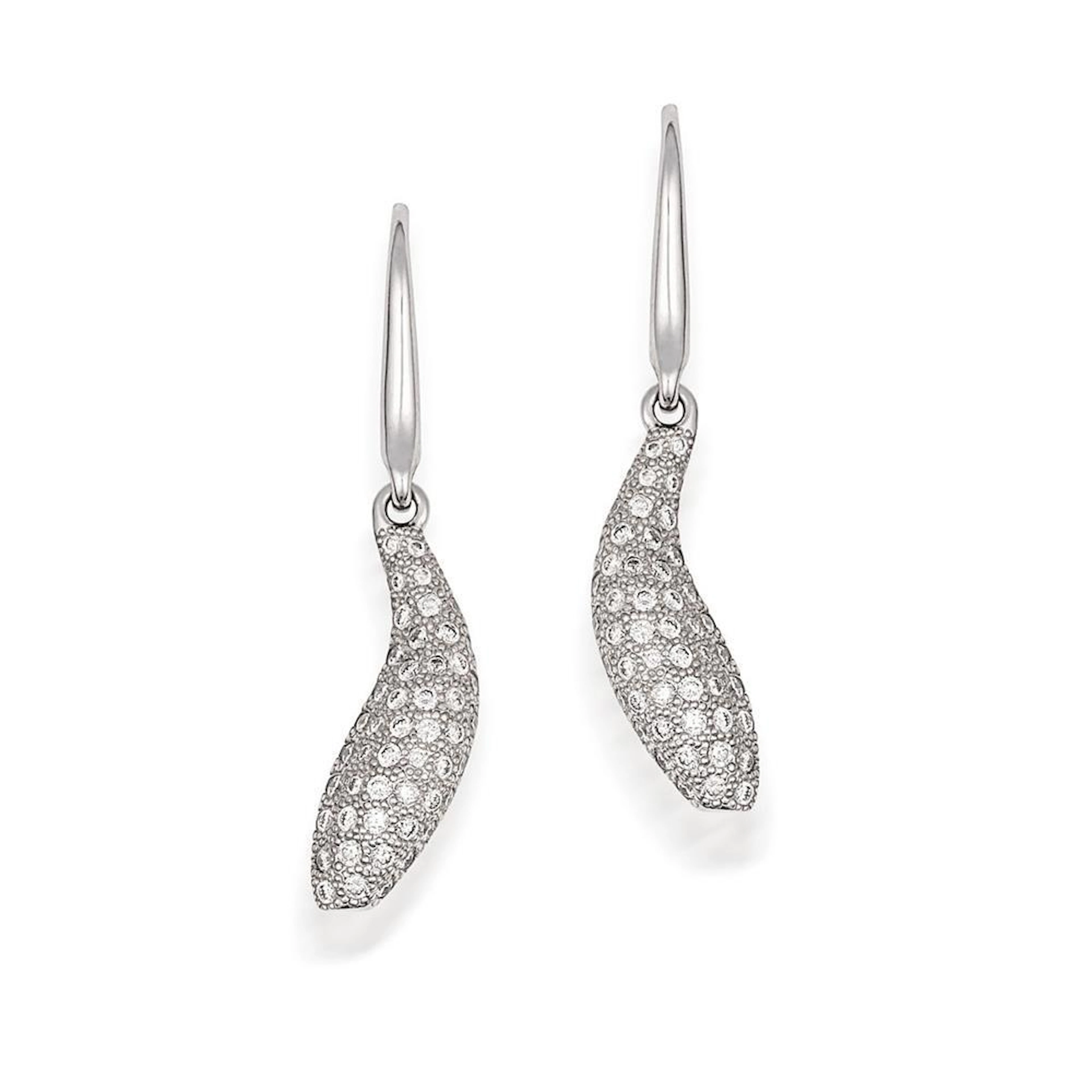 18ct white gold and diamond 'Fish' earrings, Frank Gehry for Tiffany & Co.
