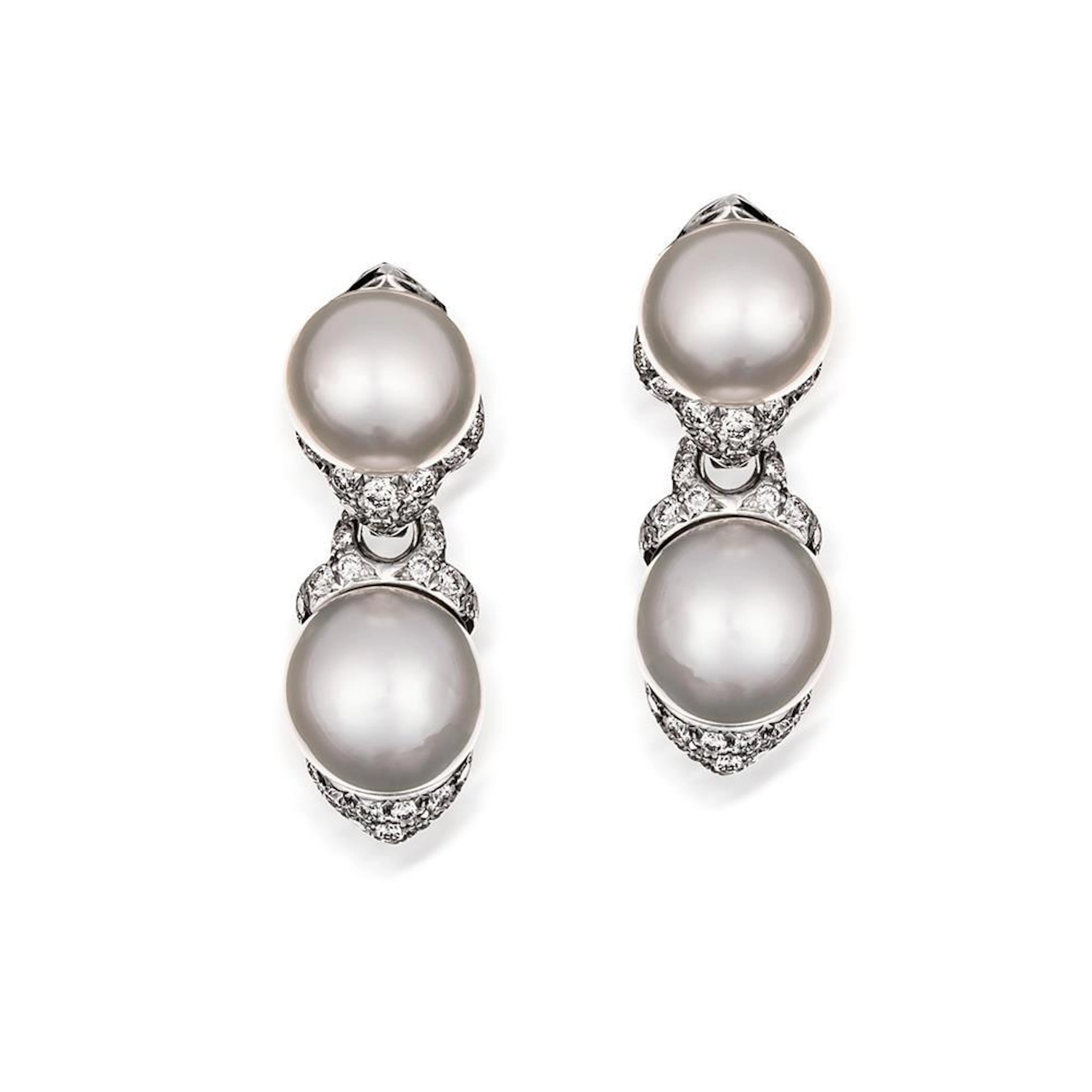 Pair of 18ct white gold