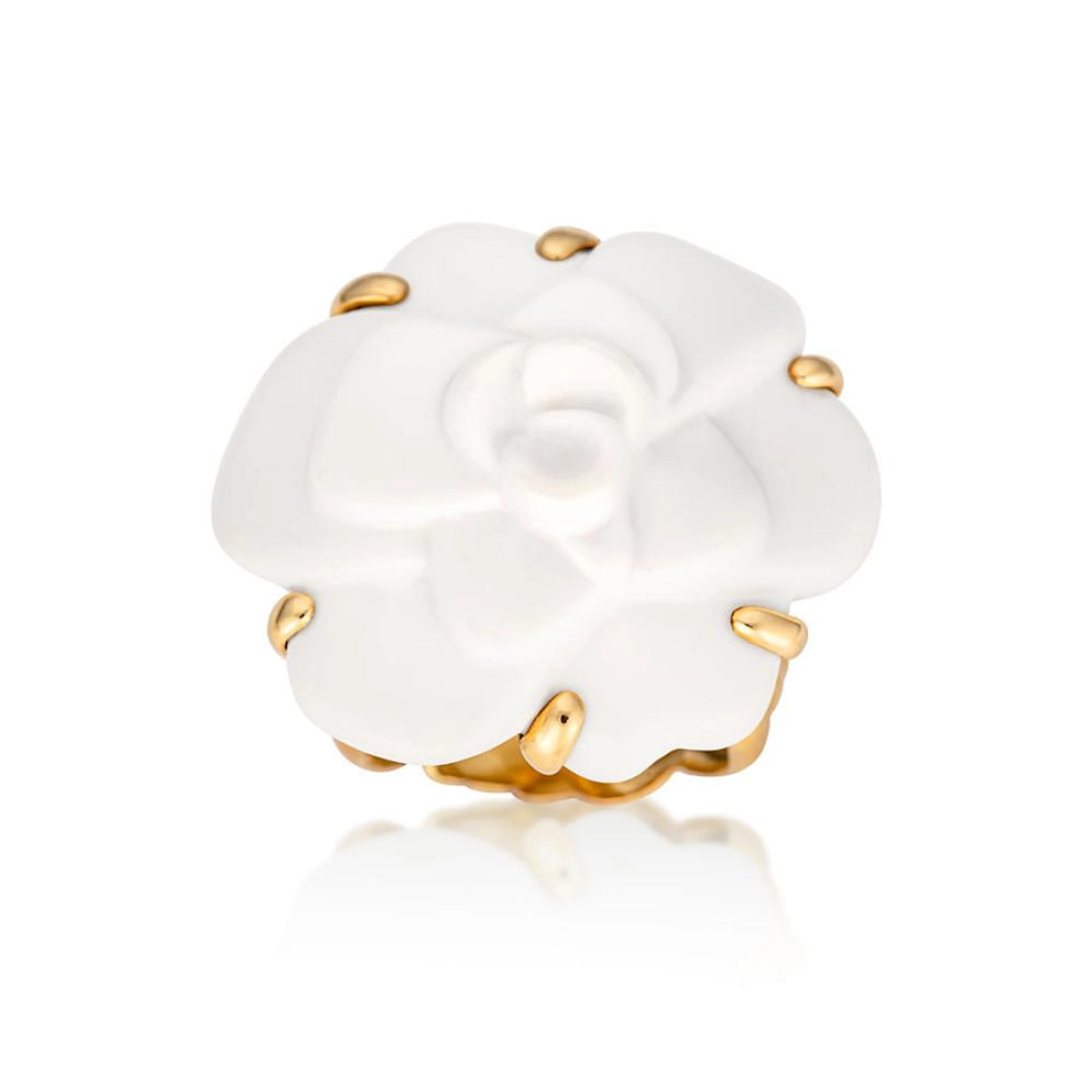18ct gold and agate 'Camélia' ring, Chanel