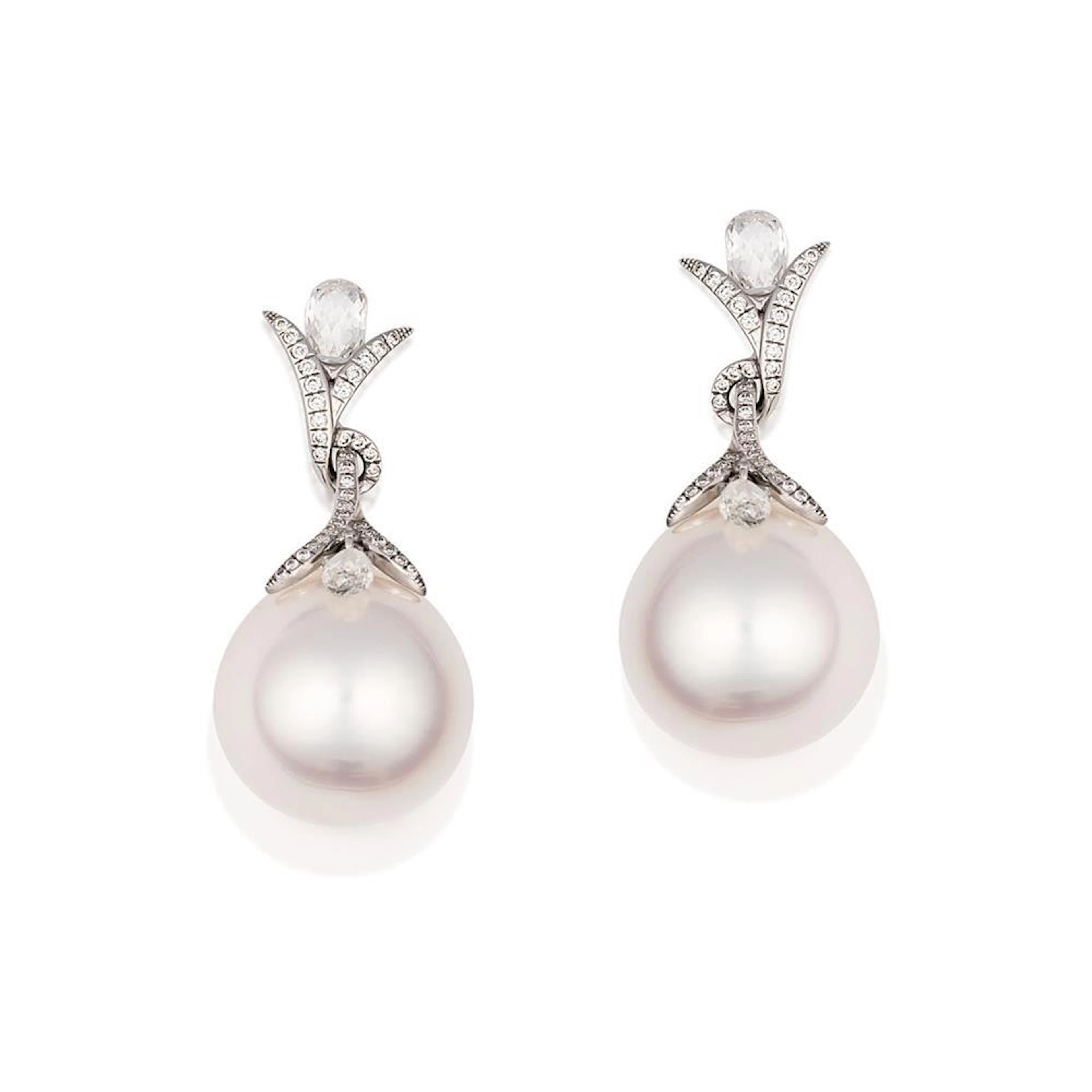 Pair of 18ct white gold