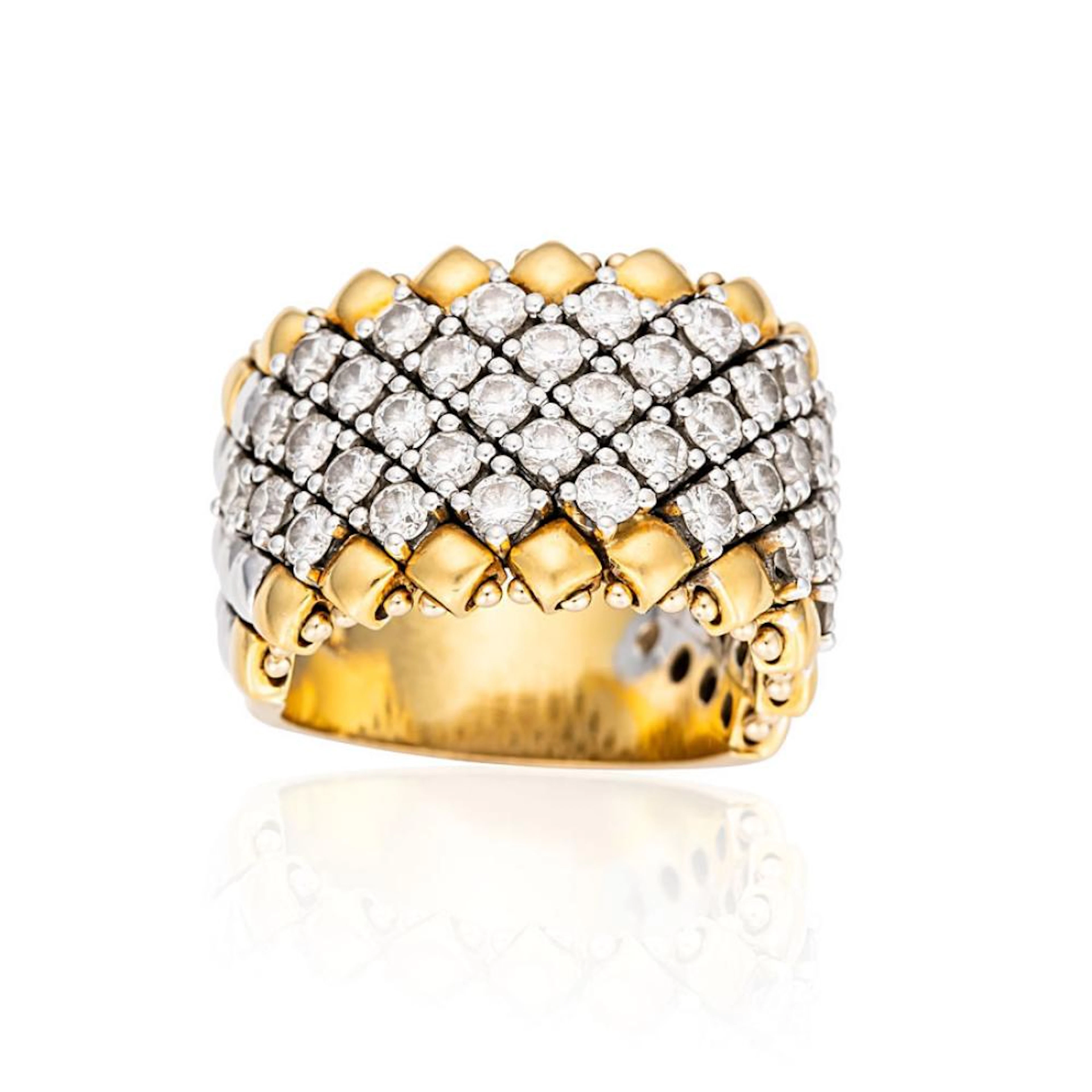 18ct bi-colour gold and diamond ring