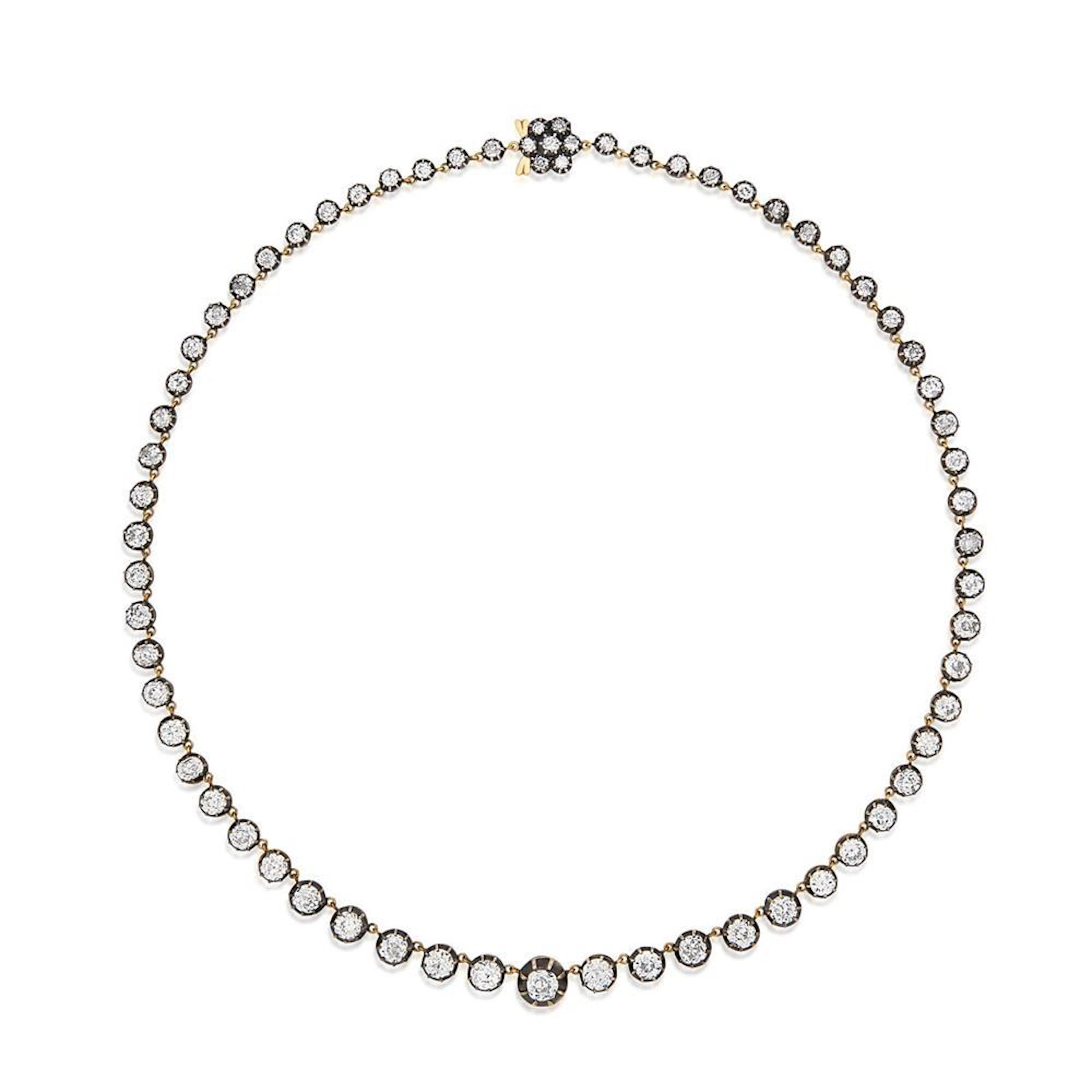 Diamond rivière necklace, late 19th century