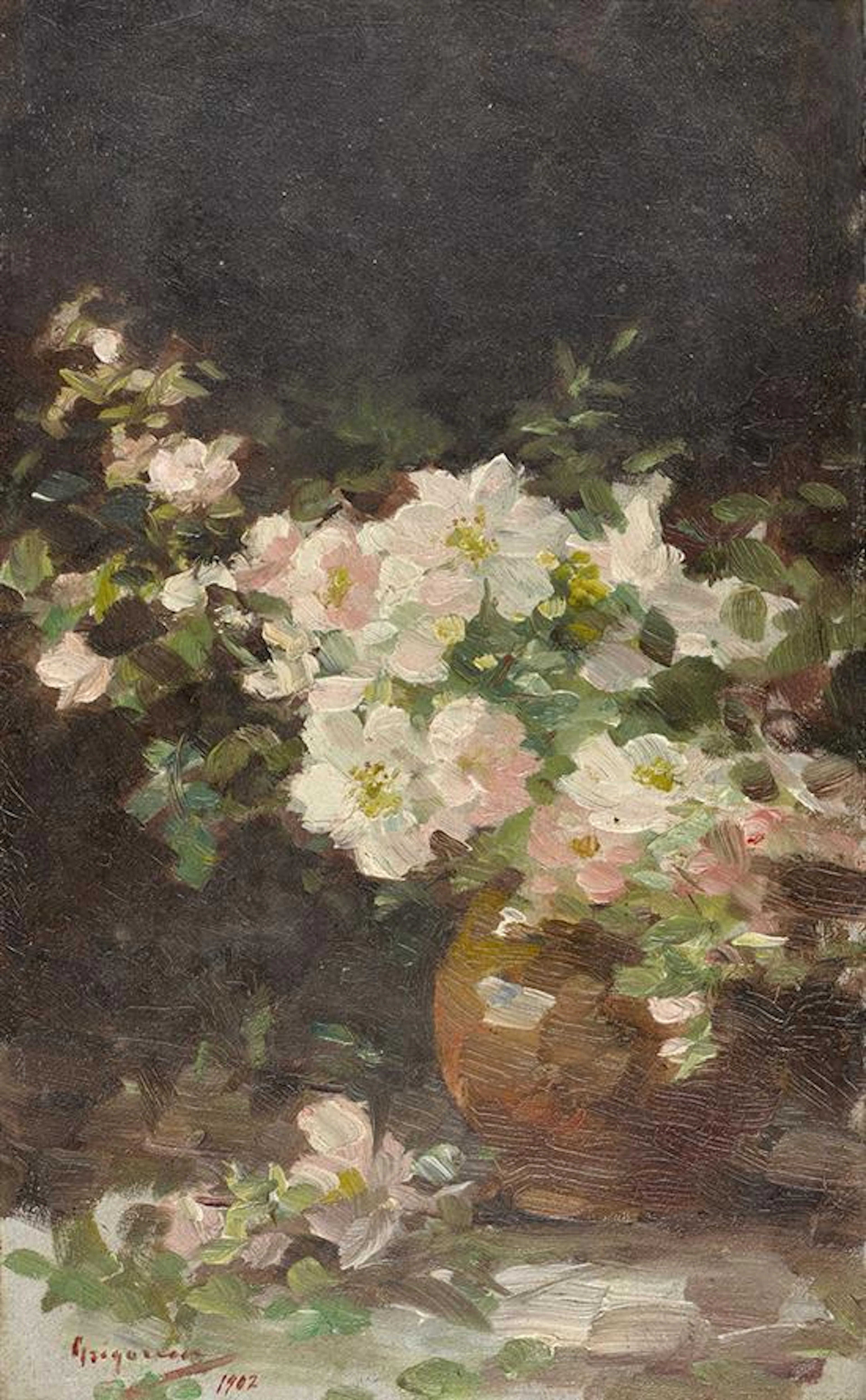 NICOLAE GRIGORESCU 1838-1907 Still Life 1902 oil on wood panel 40.2 x 24.4 cm