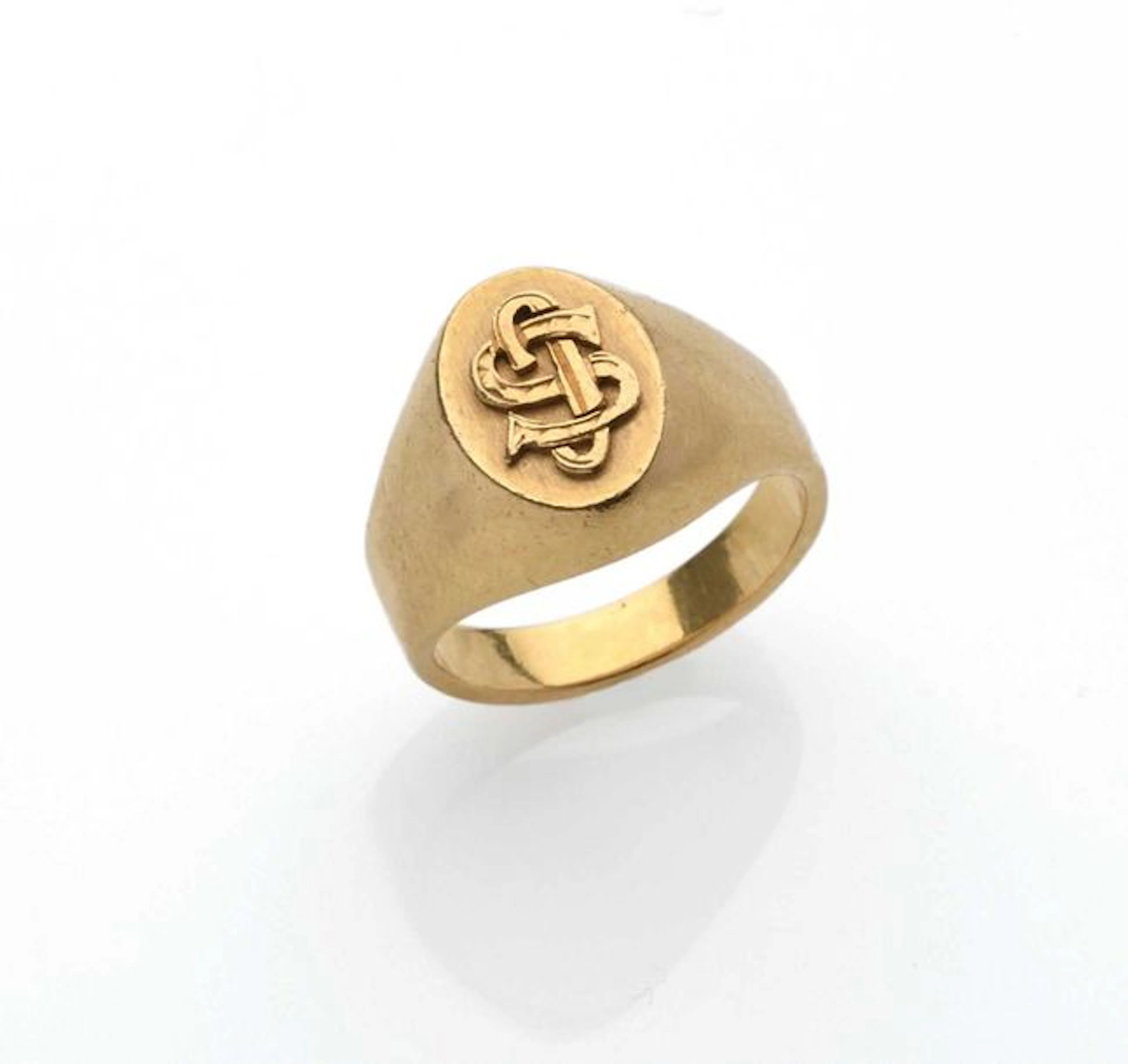 Bague chevalière en or jaune 18K (750° millièmes)…