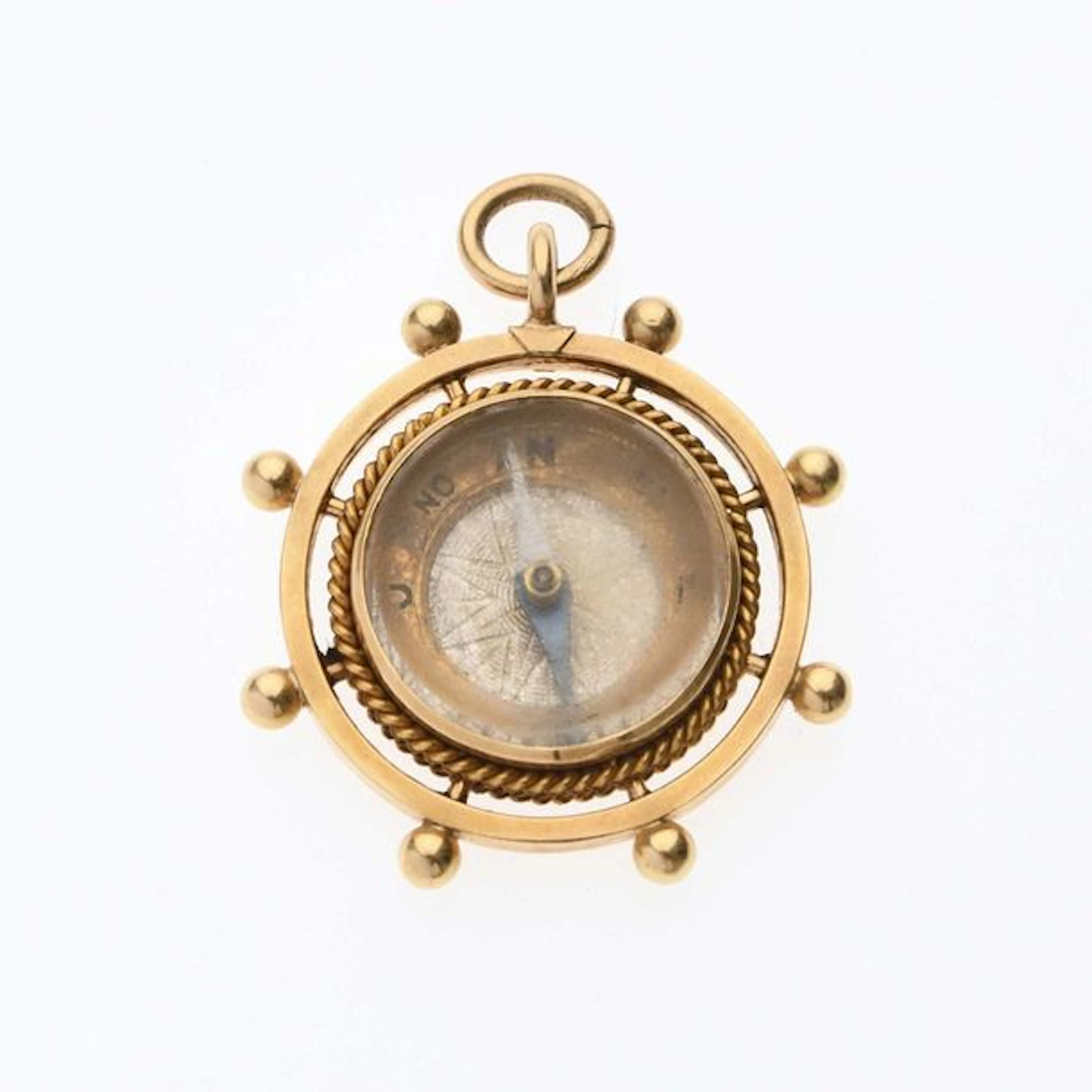 Pendentif boussole en or jaune 18K (750 millièmes),…