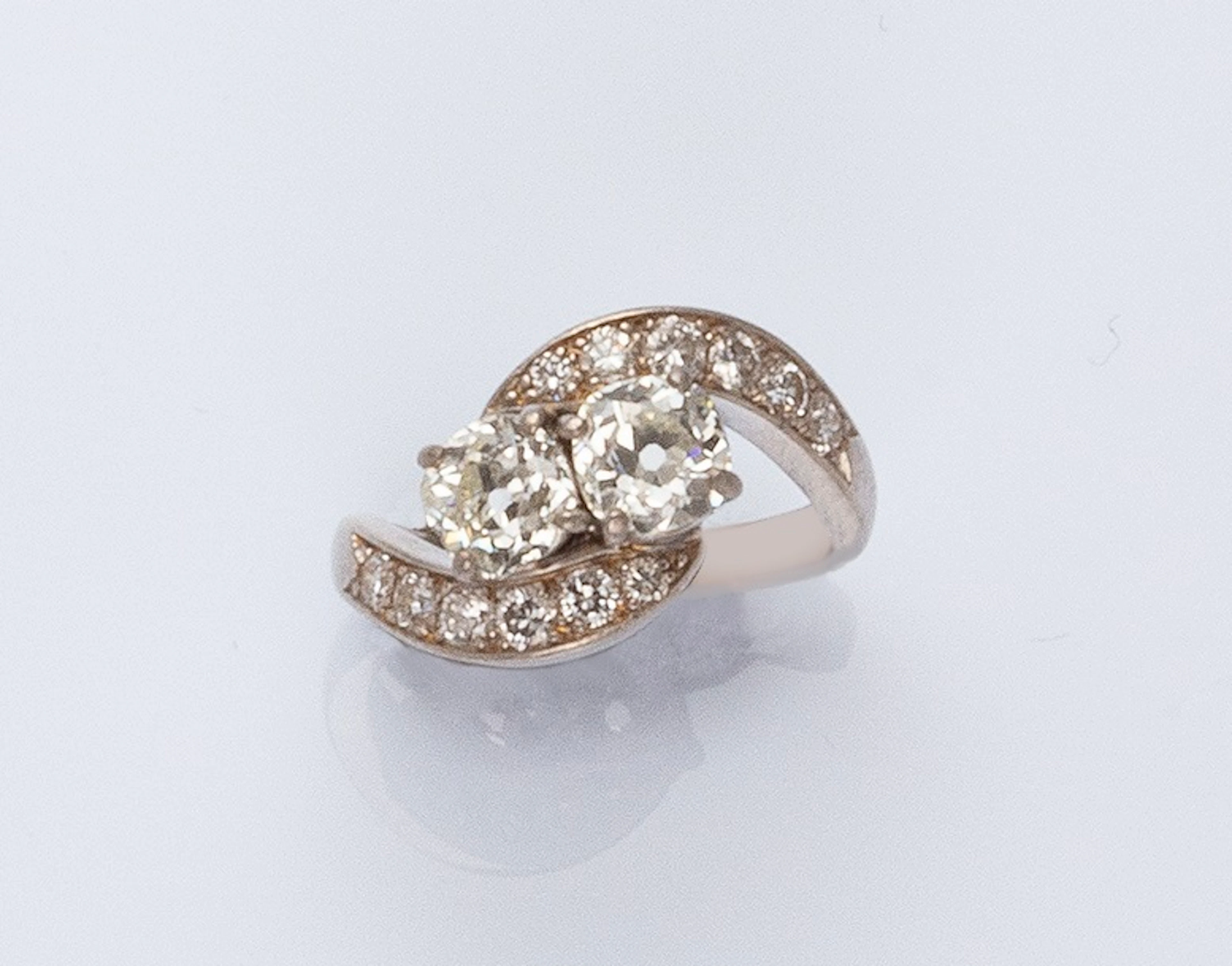 Bague Toi et Moi or blanc 18K (750° millièmes)…
