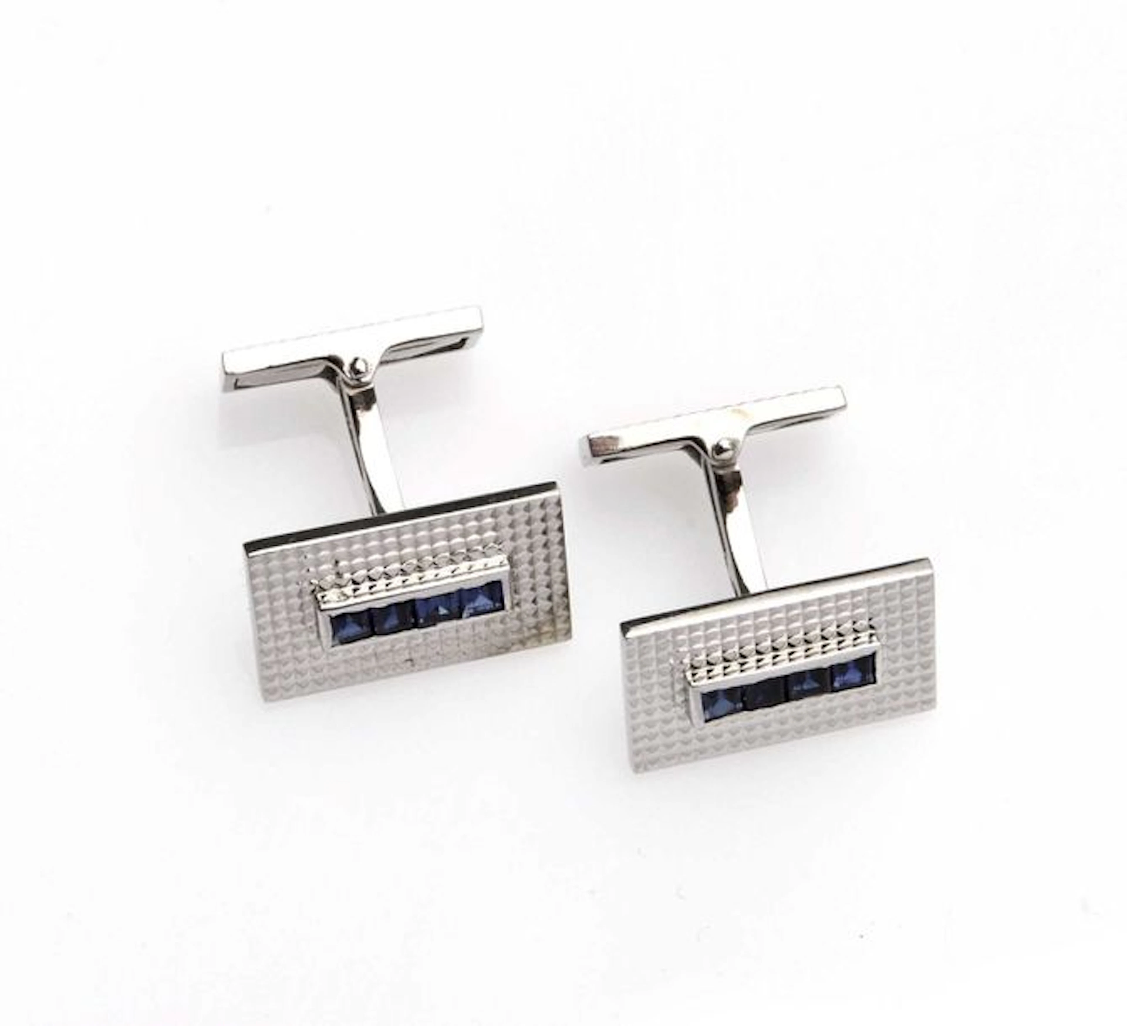 Paire de boutons de manchette en or blanc…
