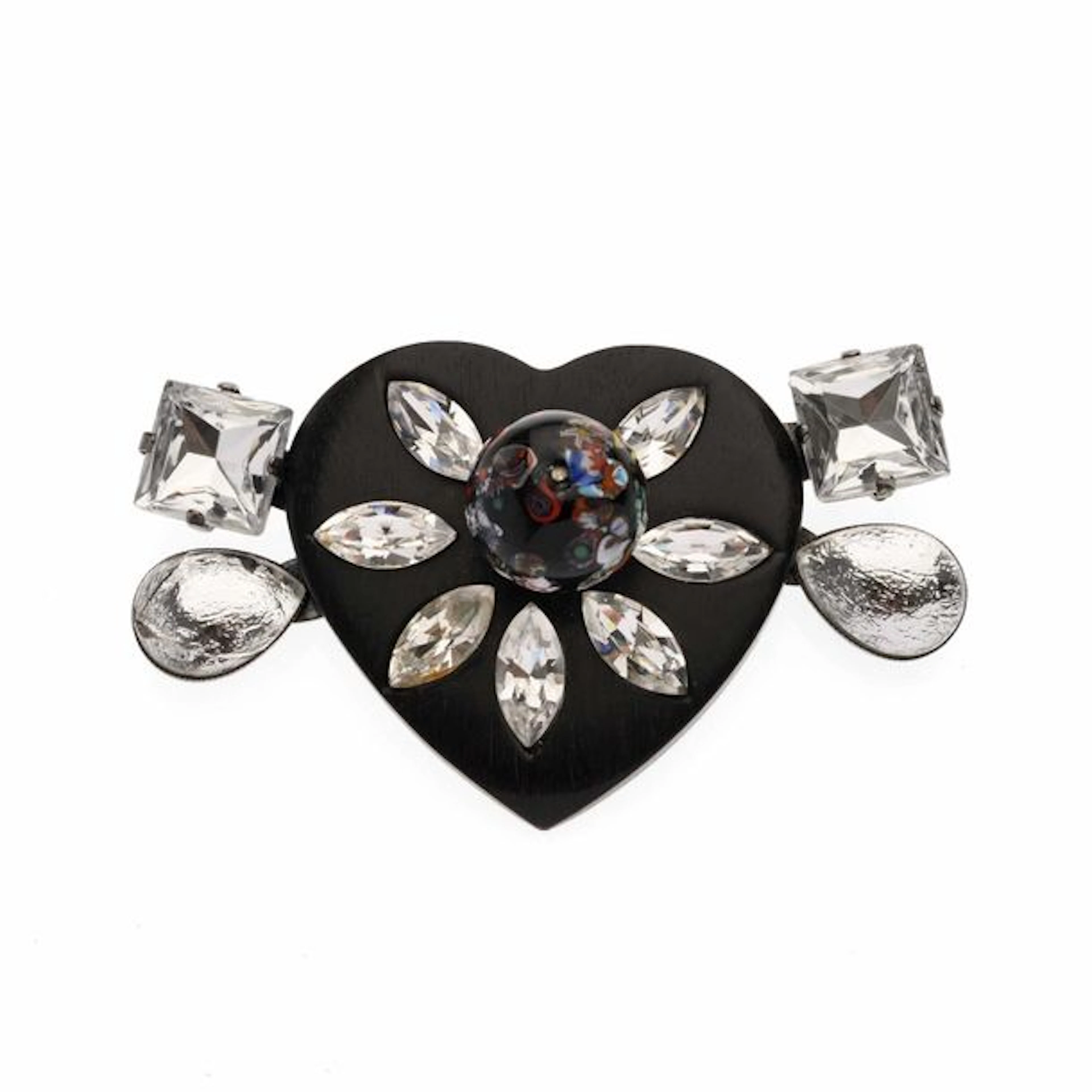 Yves SAINT-LAURENT Broche cœur en bois à…