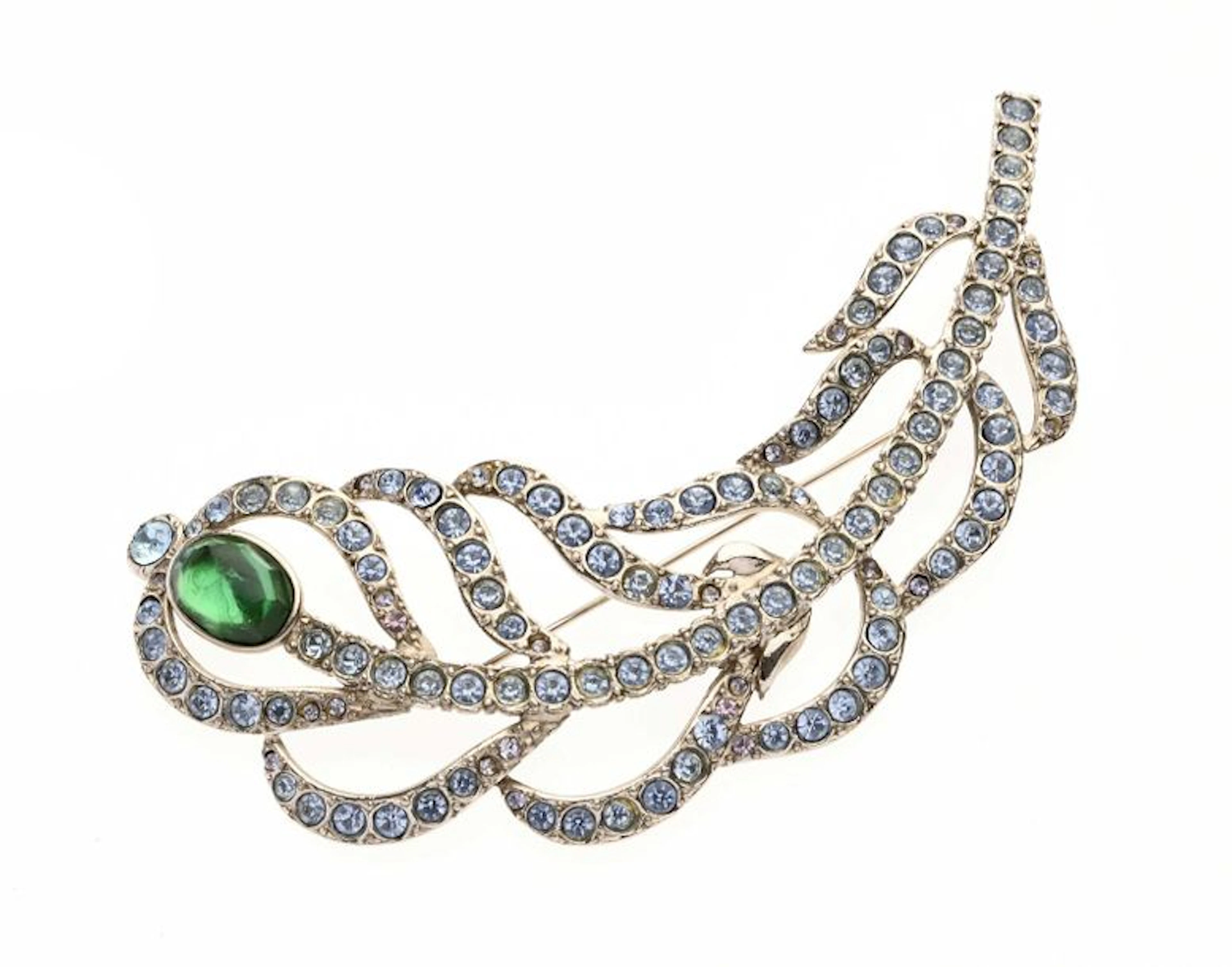Yves SAINT-LAURENT Importante broche plume…