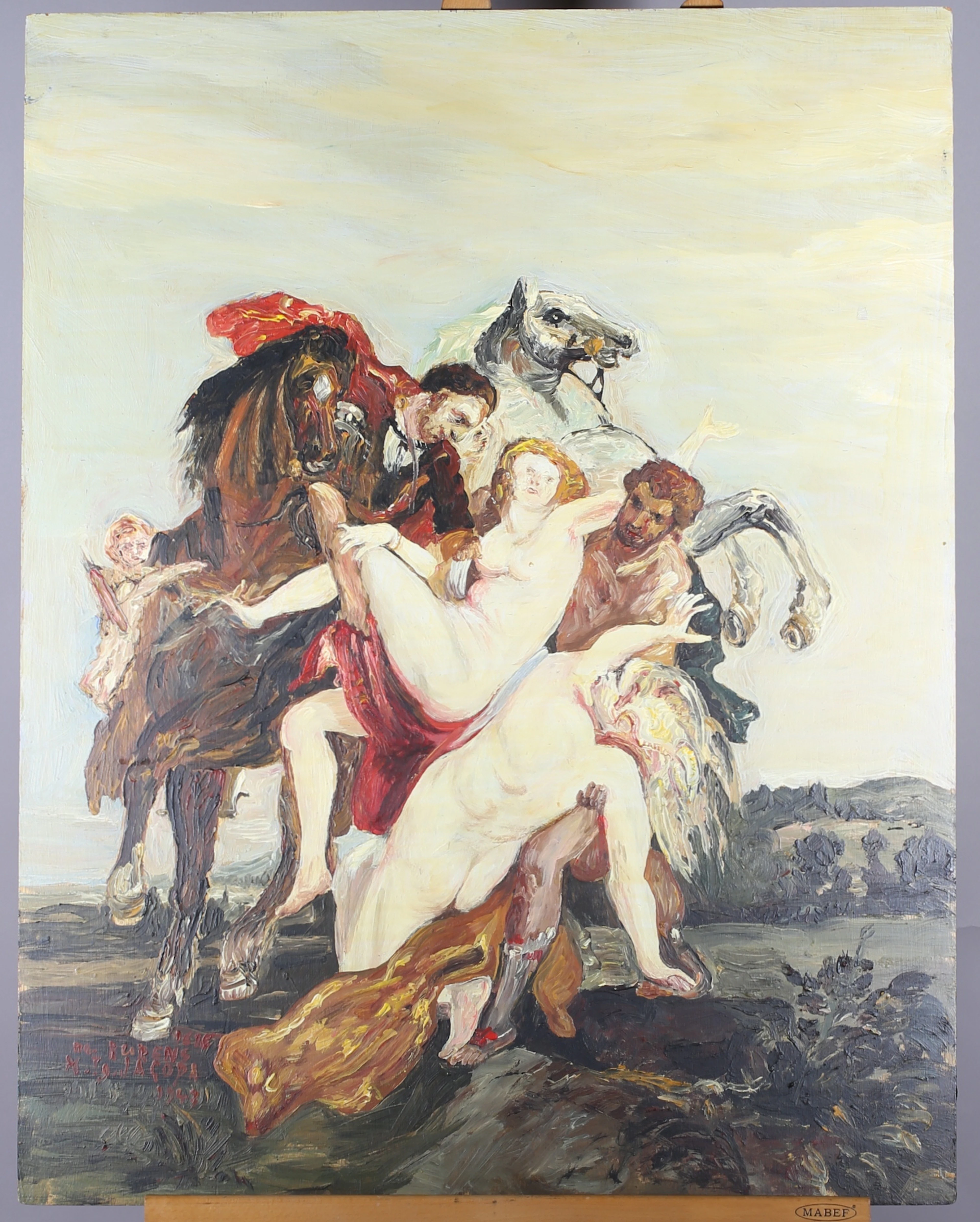 PETER PAUL RUBENS. Nach. Öl auf Spanplatte, der Töchter des Leukippos".