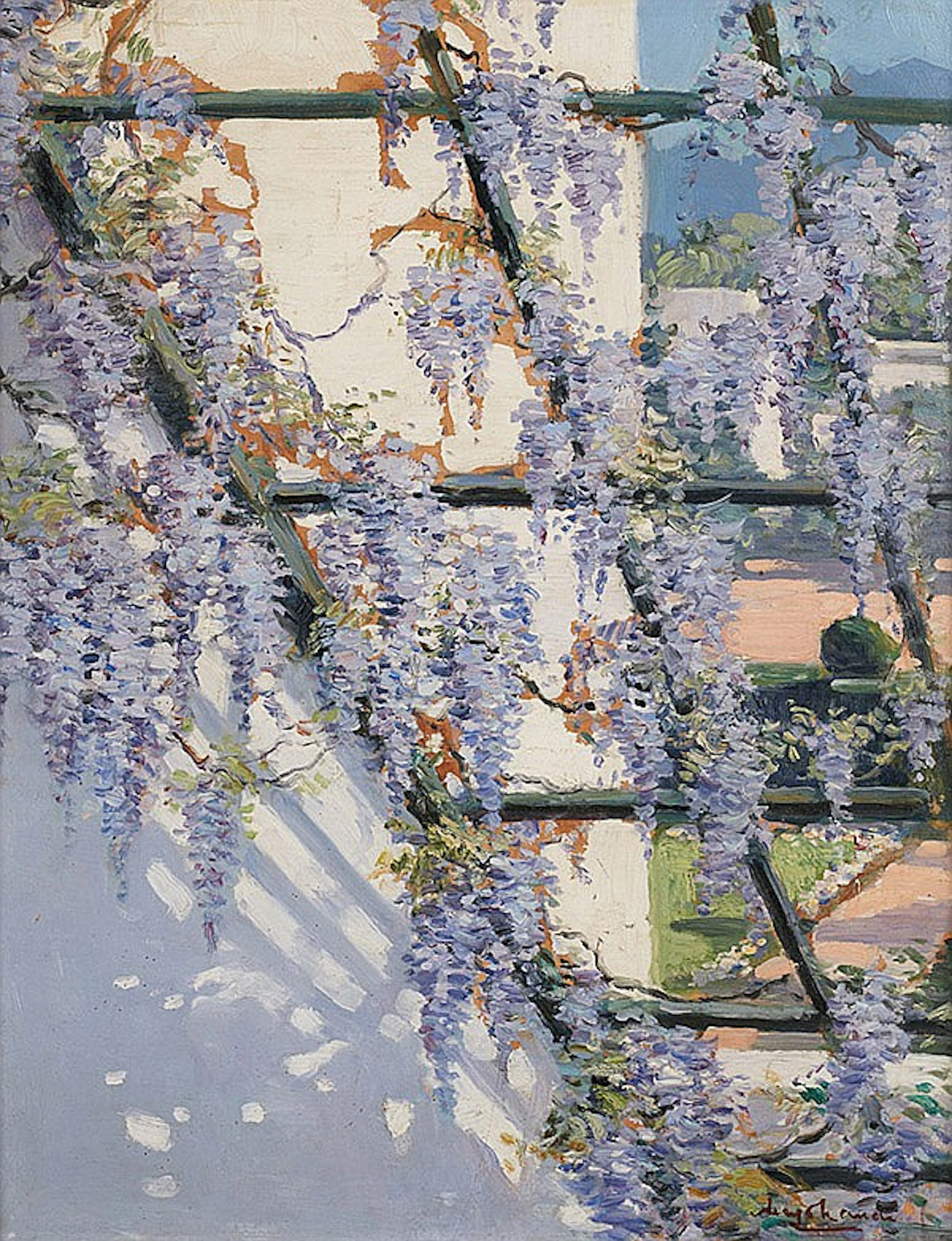 Pergola with Wisteria at the artist's home