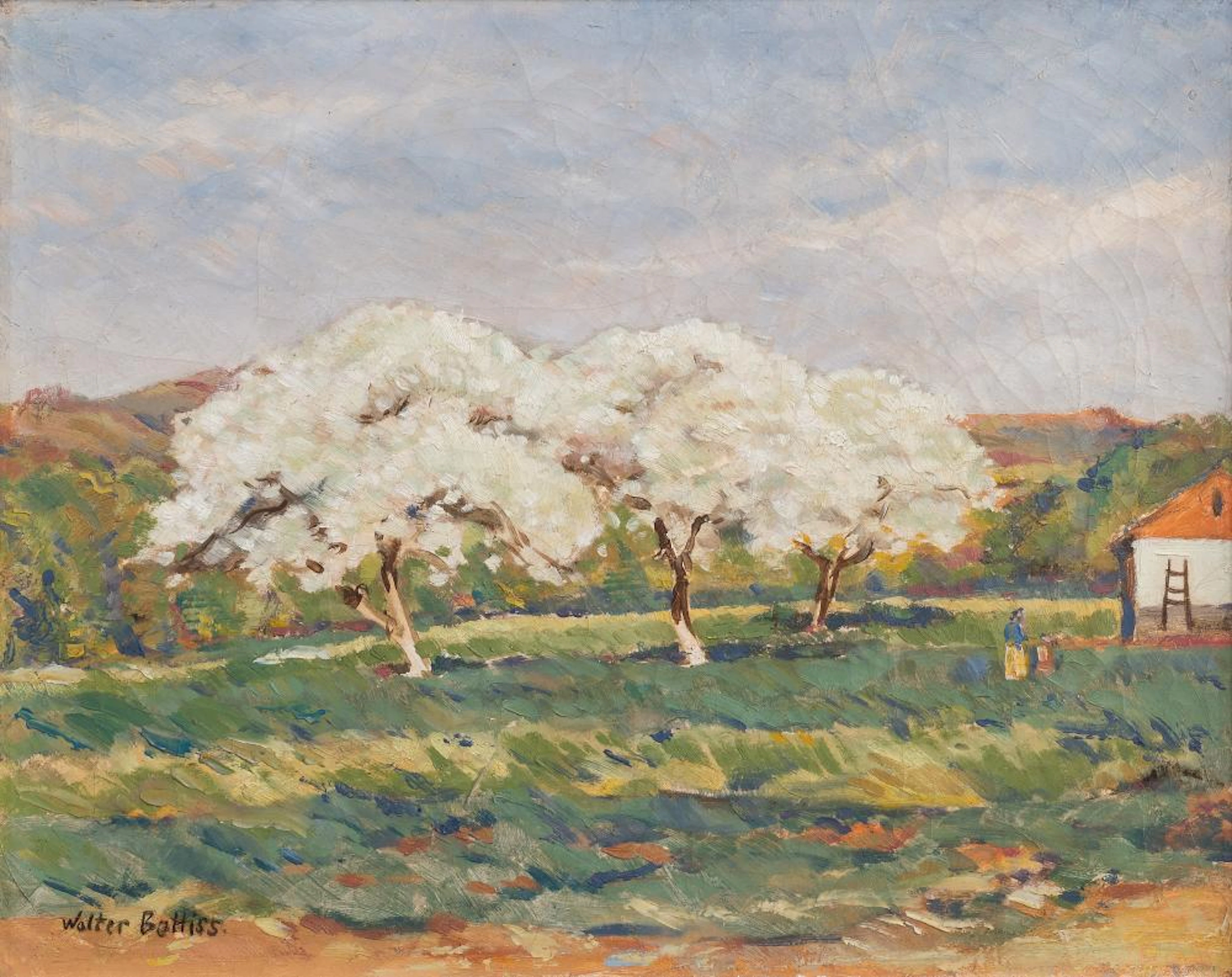 WALTER BATTISS (SOUTH AFRICA 1906-1982) | PLUM TREES IN BLOSSOM