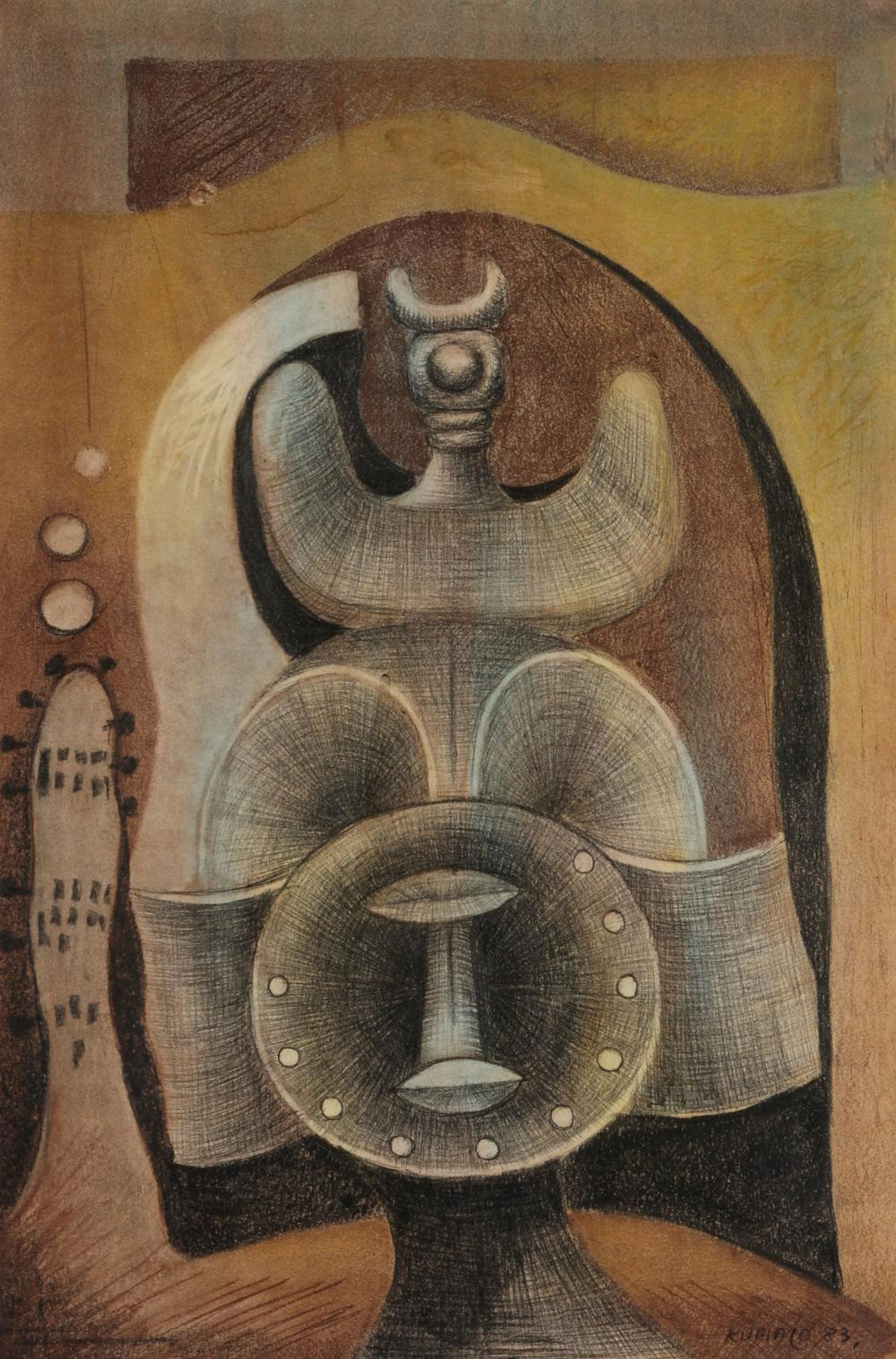 Sydney Kumalo (South Africa 1935-1988) Abstract composition, 1983