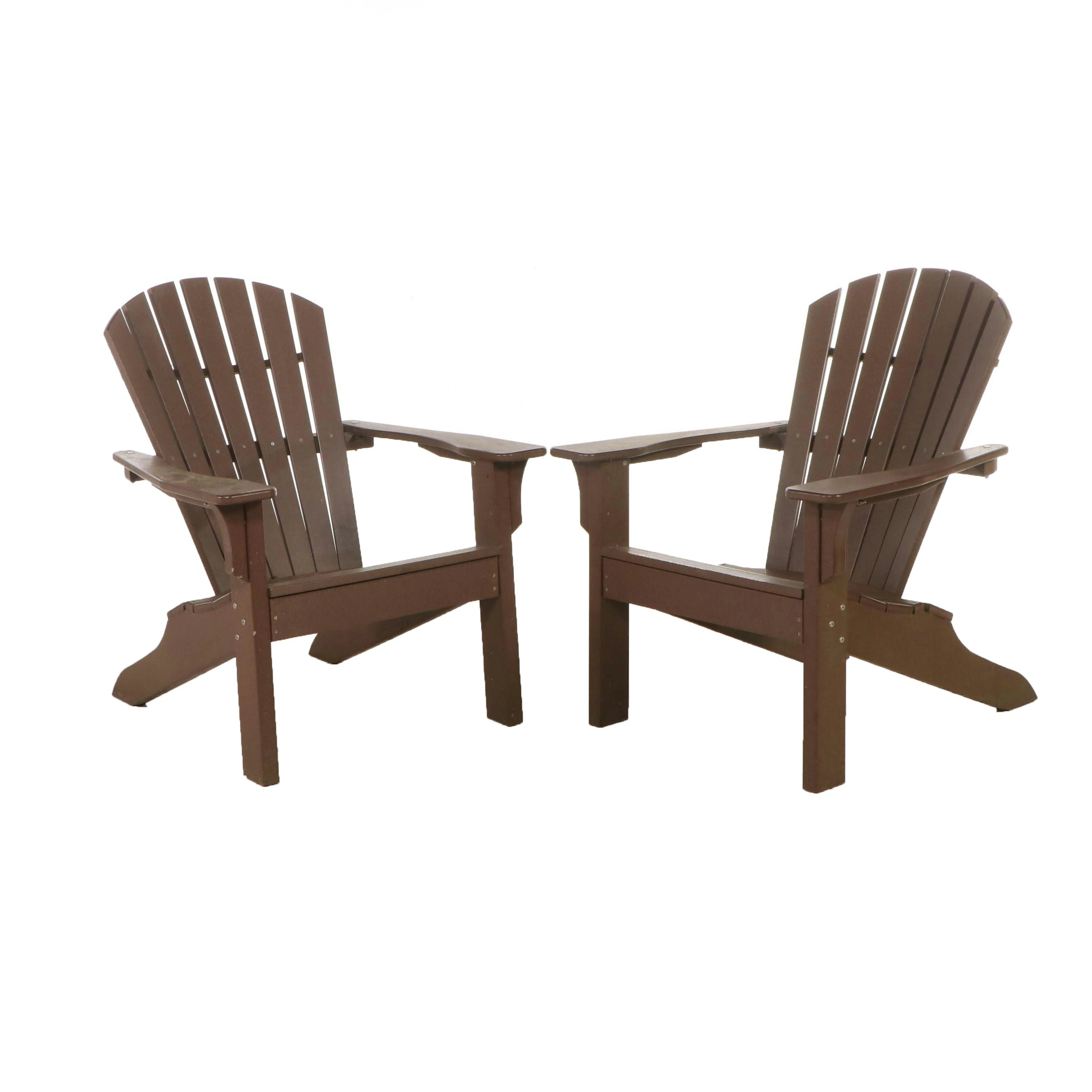 Pair of Seaside Casual Furniture Vinyl Composite Adirondack Style Patio Chairs