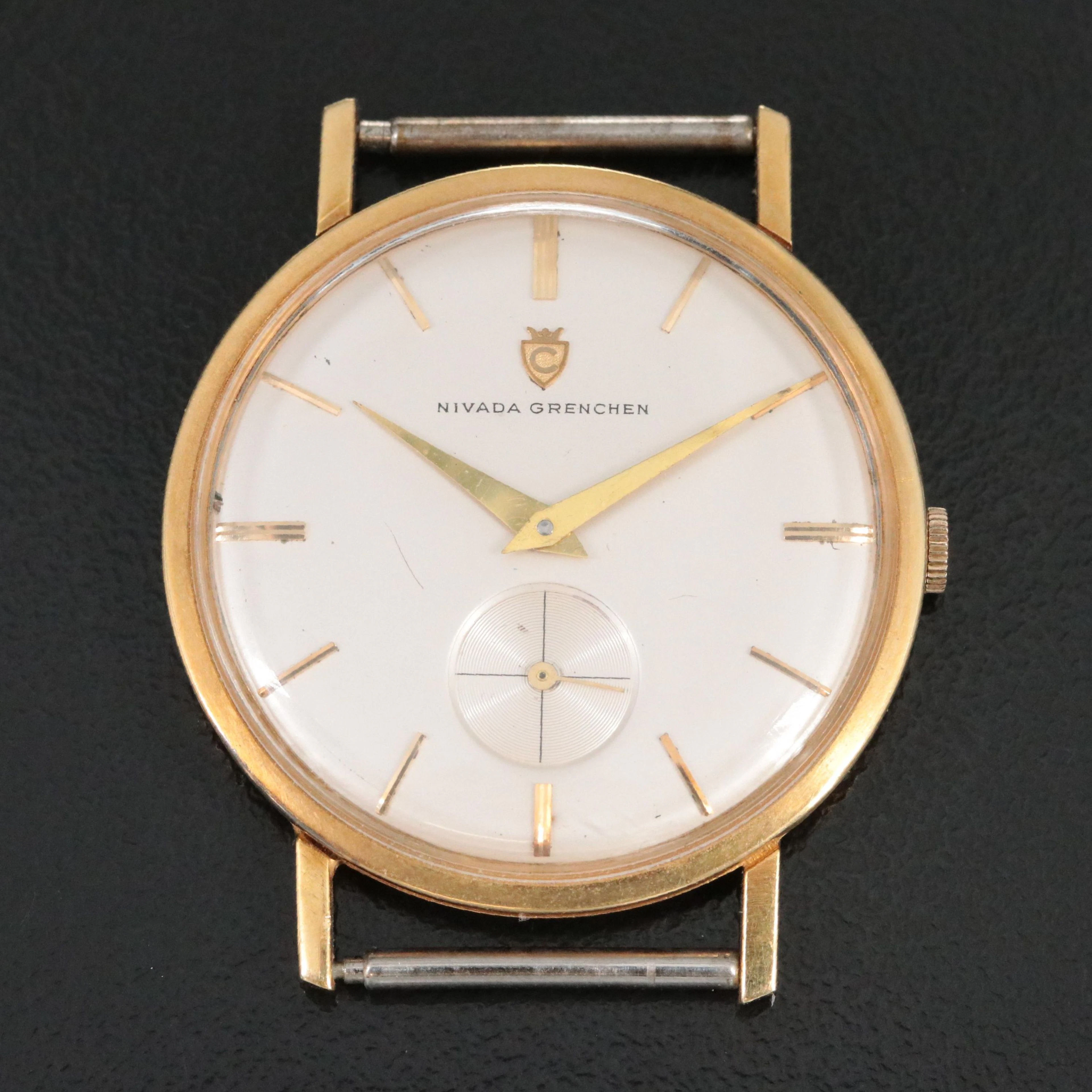 18K Nivada Grenchen Swiss Stem Wind Watch