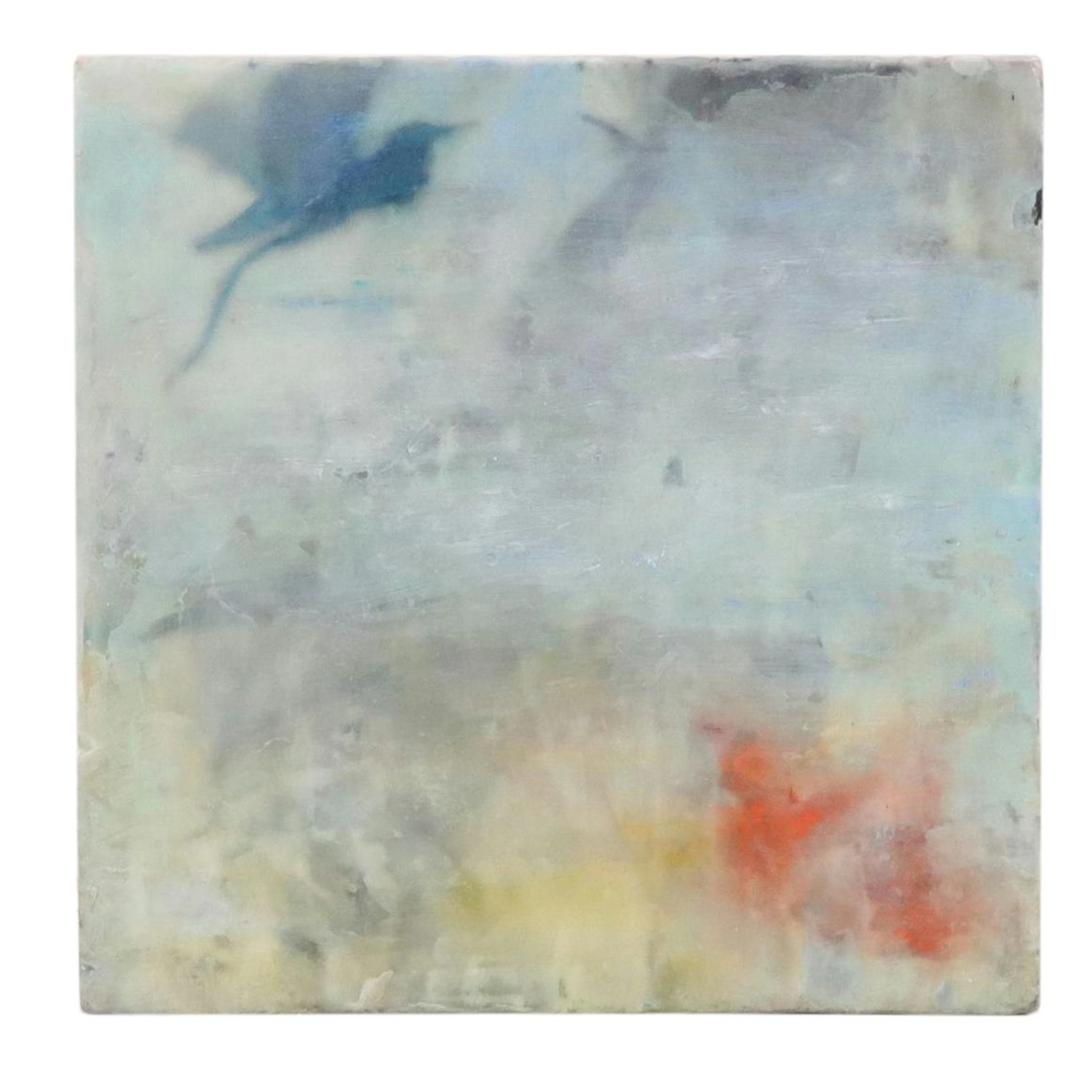Atmospheric Abstract Encaustic Oil Painting, Circa 2000