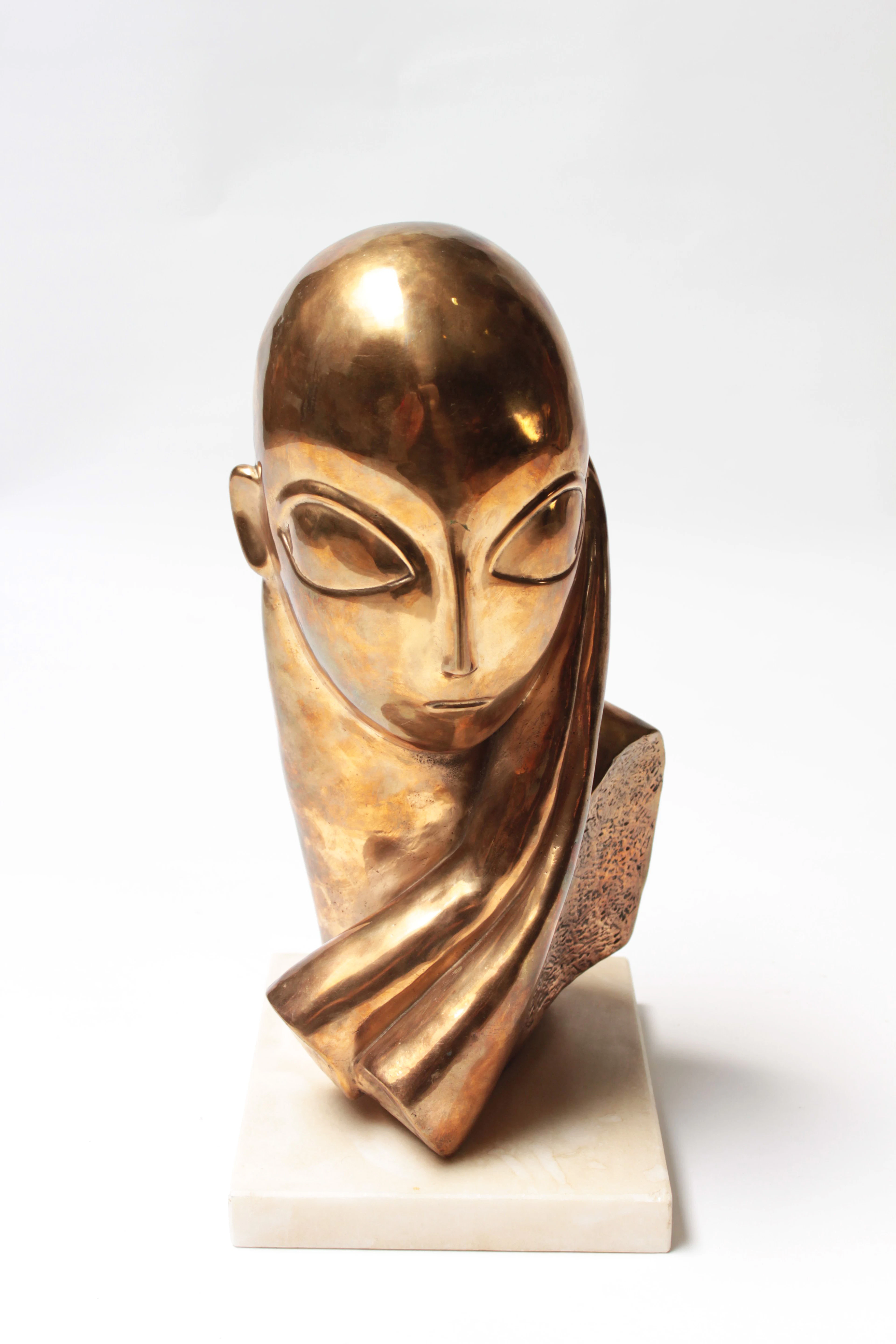SKULPTUR, "Madmoiselle Pogany" Guss nach Constantin Brancusi.